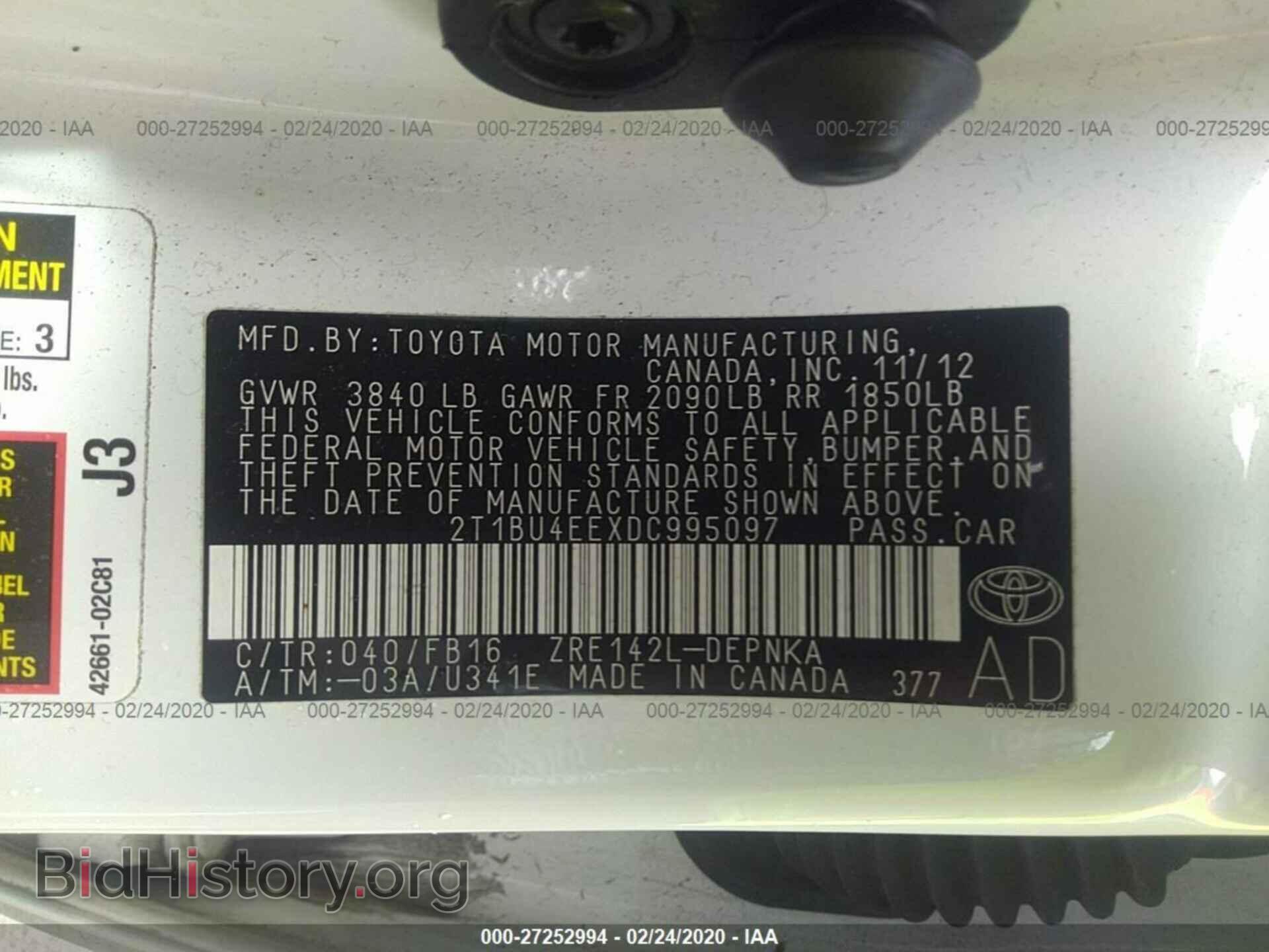 2013 TOYOTA COROLLA - VIN: 2T1BU4EEXDC995097 - Фото 9