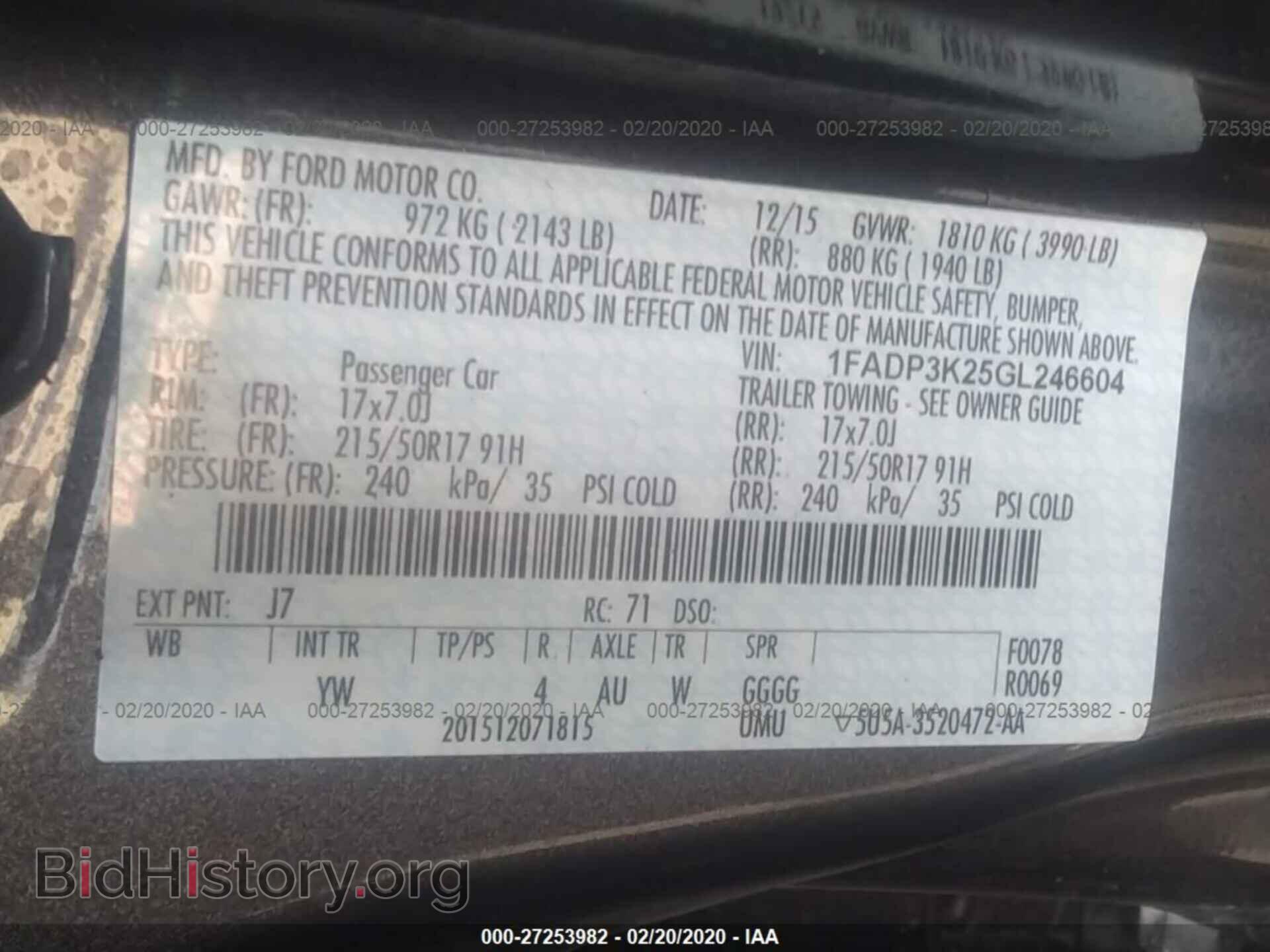 2016 FORD FOCUS - VIN: 1FADP3K25GL246604 - Photo 9