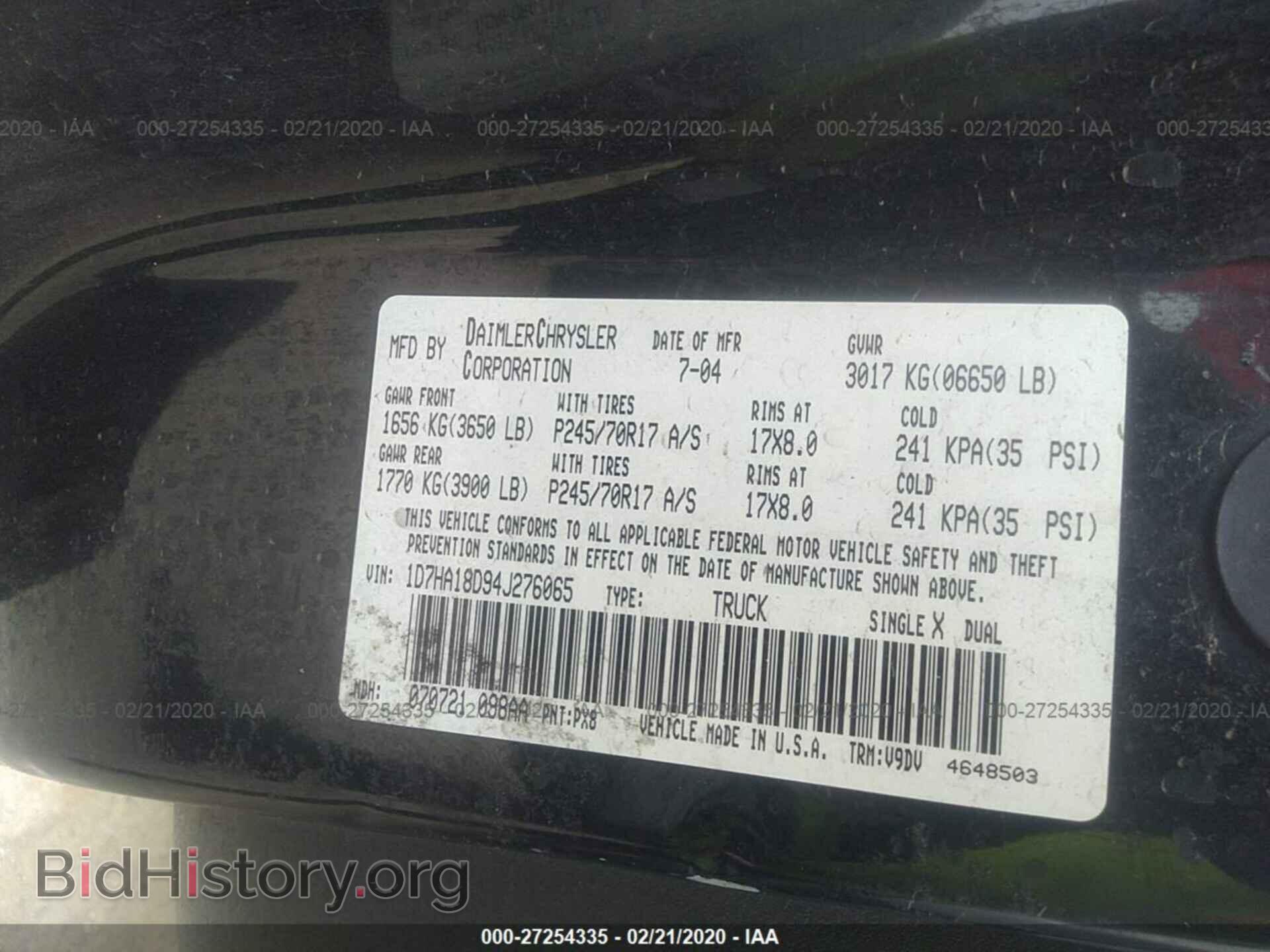 2004 DODGE RAM 1500 - VIN: 1D7HA18D94J276065 - Фото 9