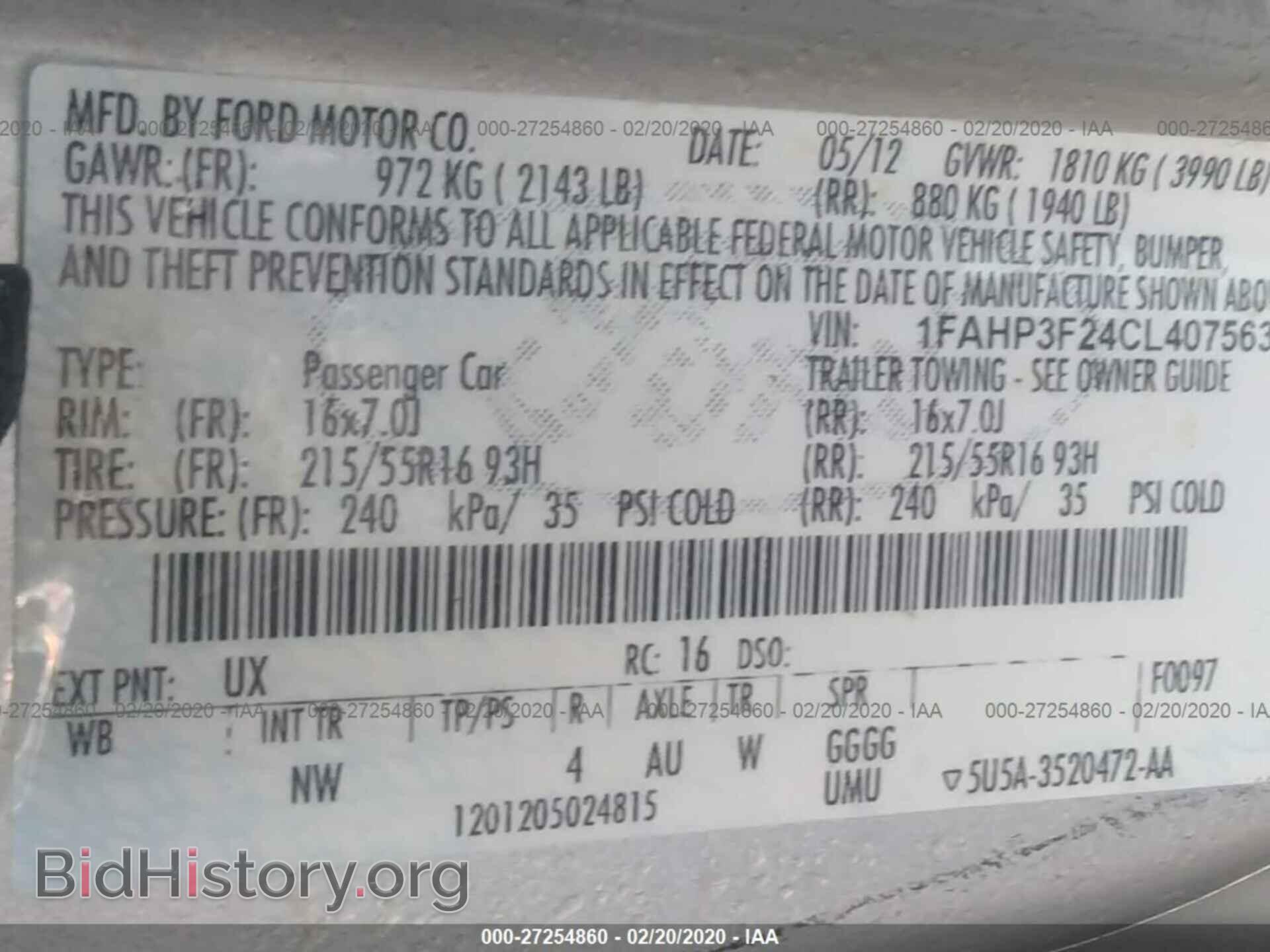 2012 FORD FOCUS - VIN: 1FAHP3F24CL407563 - Фото 9