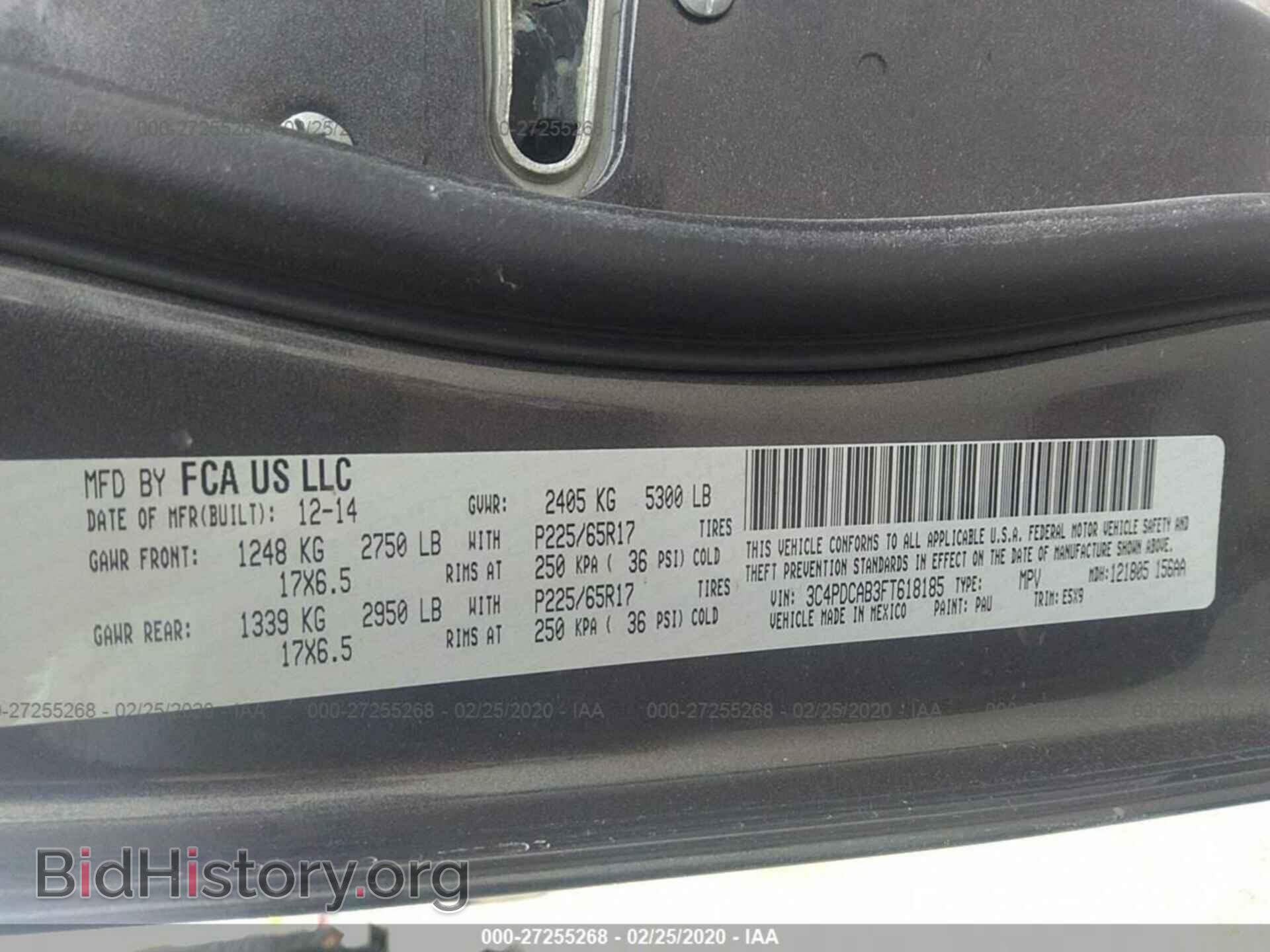 2015 DODGE JOURNEY - VIN: 3C4PDCAB3FT618185 - Фото 9