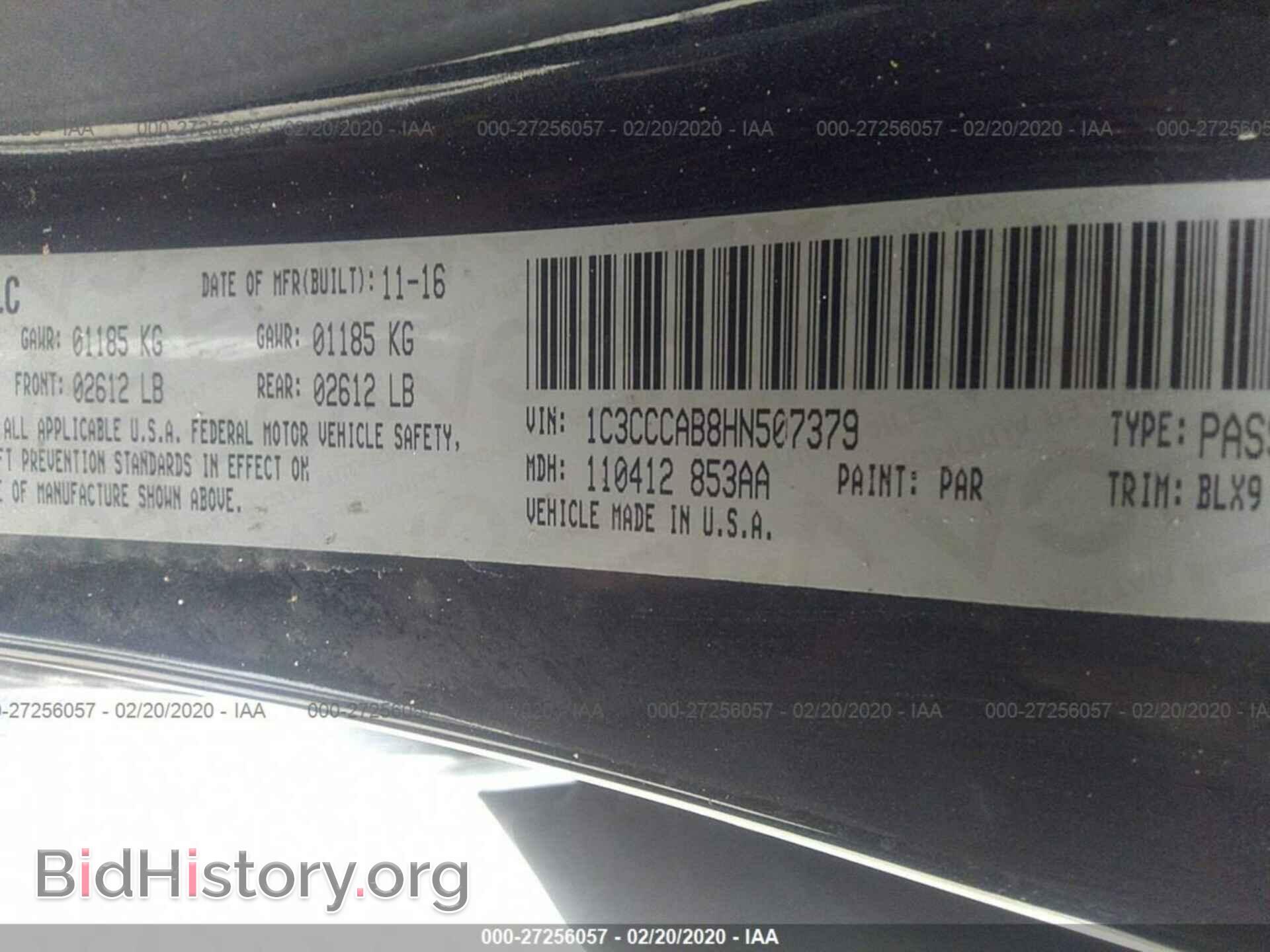 2017 CHRYSLER 200 - VIN: 1C3CCCAB8HN507379 - Фото 9