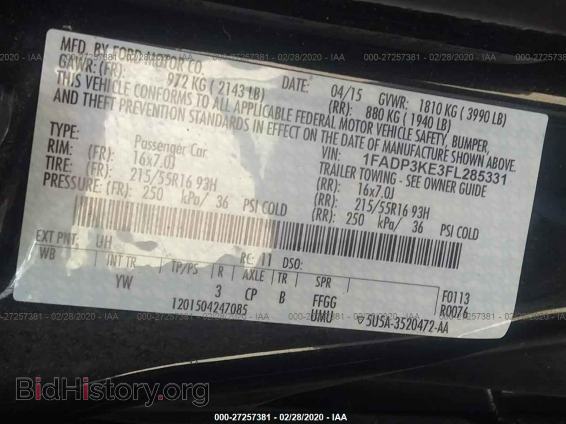 2015 FORD FOCUS - VIN: 1FADP3KE3FL285331 - Фото 9