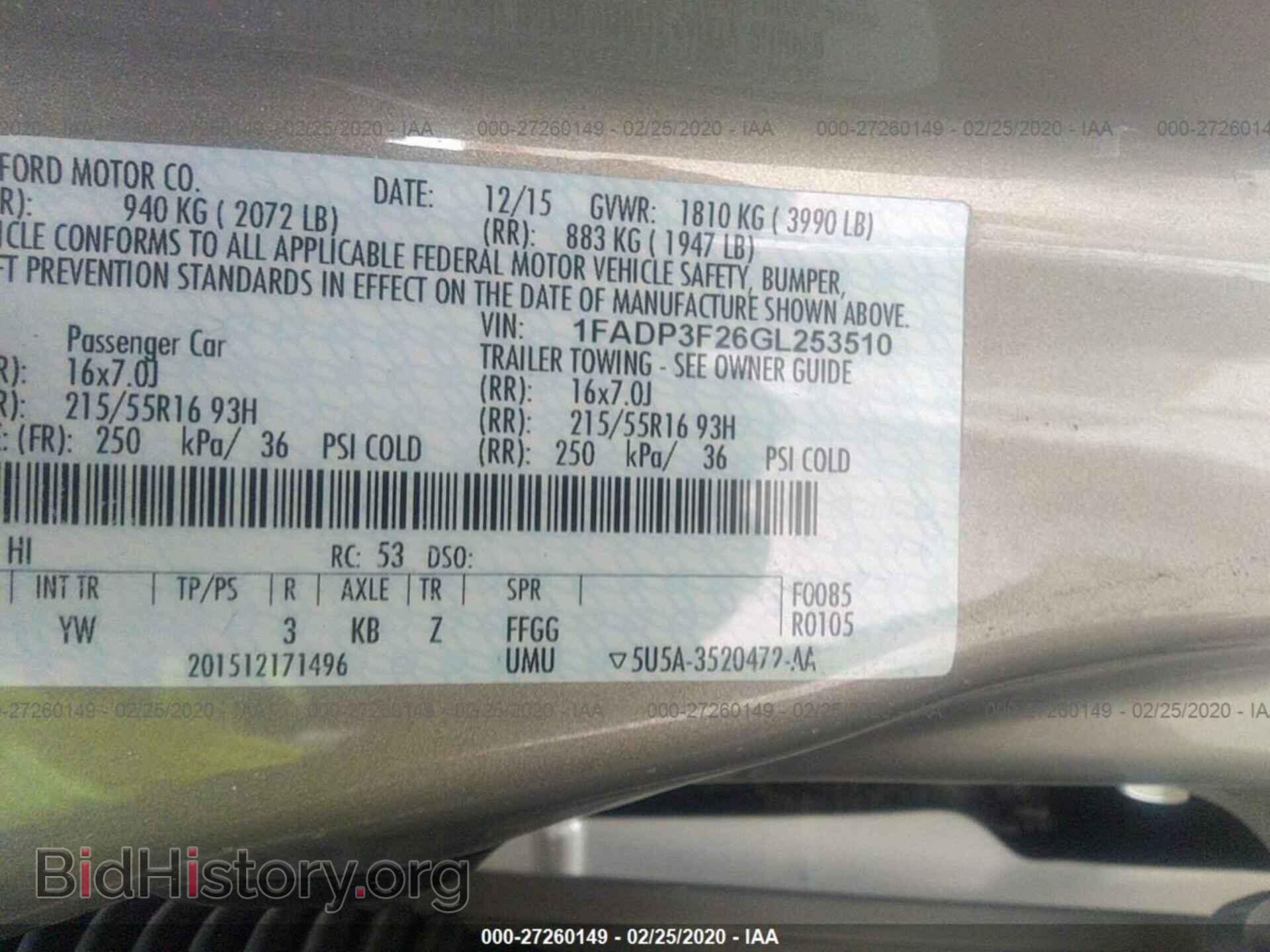 2016 FORD FOCUS - VIN: 1FADP3F26GL253510 - Фото 9