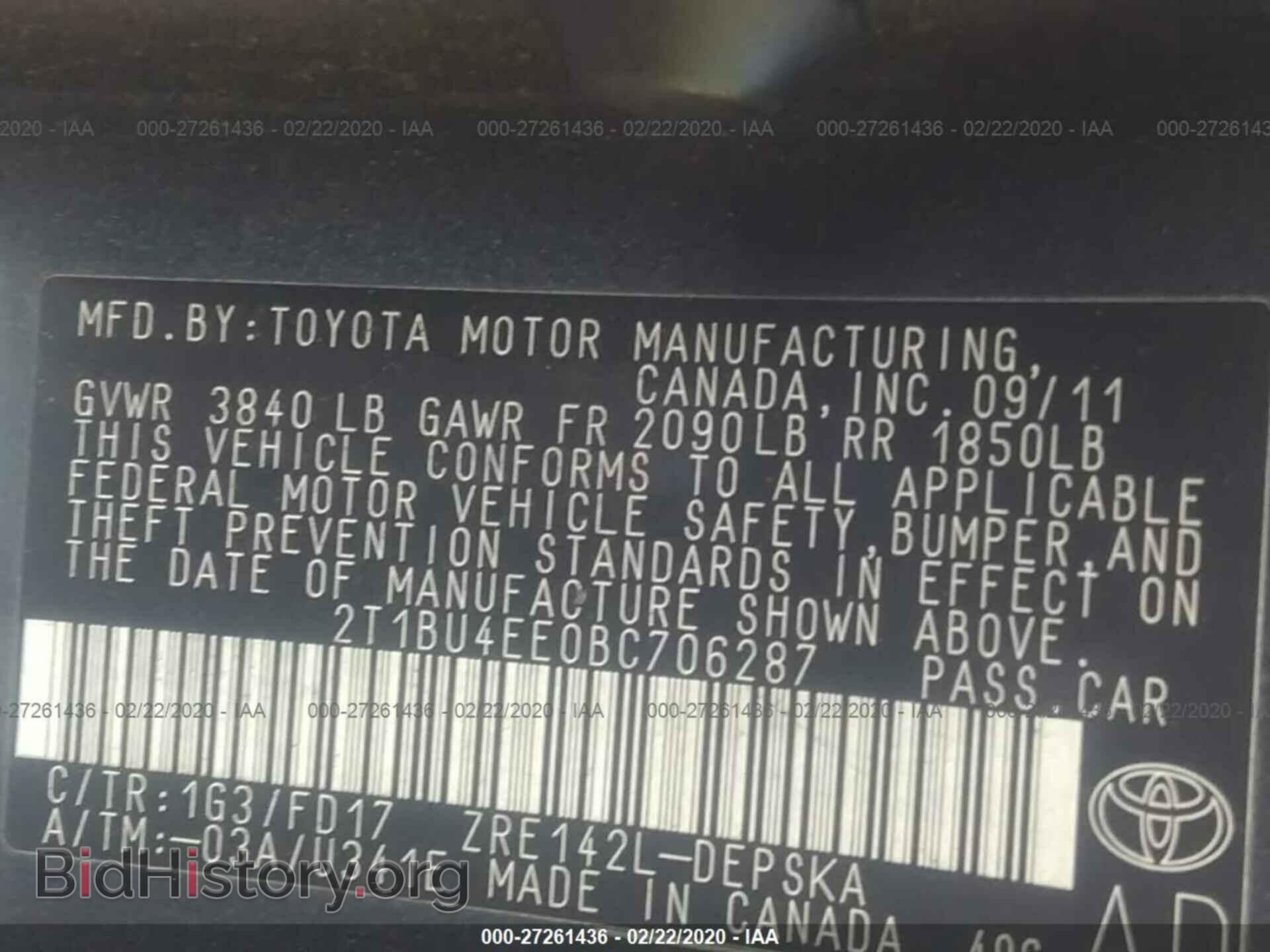 2011 TOYOTA COROLLA - VIN: 2T1BU4EE0BC706287 - Photo 9