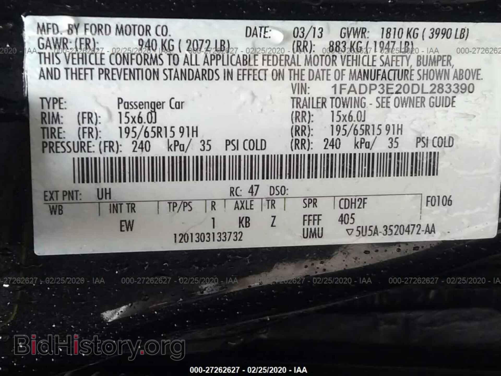 2013 FORD FOCUS - VIN: 1FADP3E20DL283390 - Фото 9