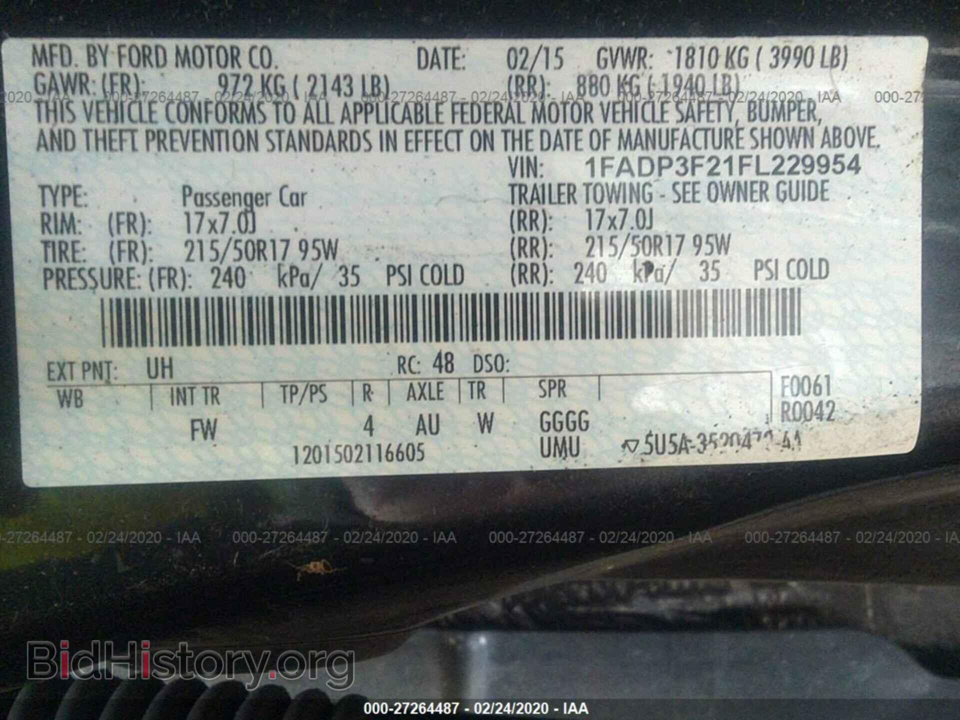 2015 FORD FOCUS - VIN: 1FADP3F21FL229954 - Фото 9