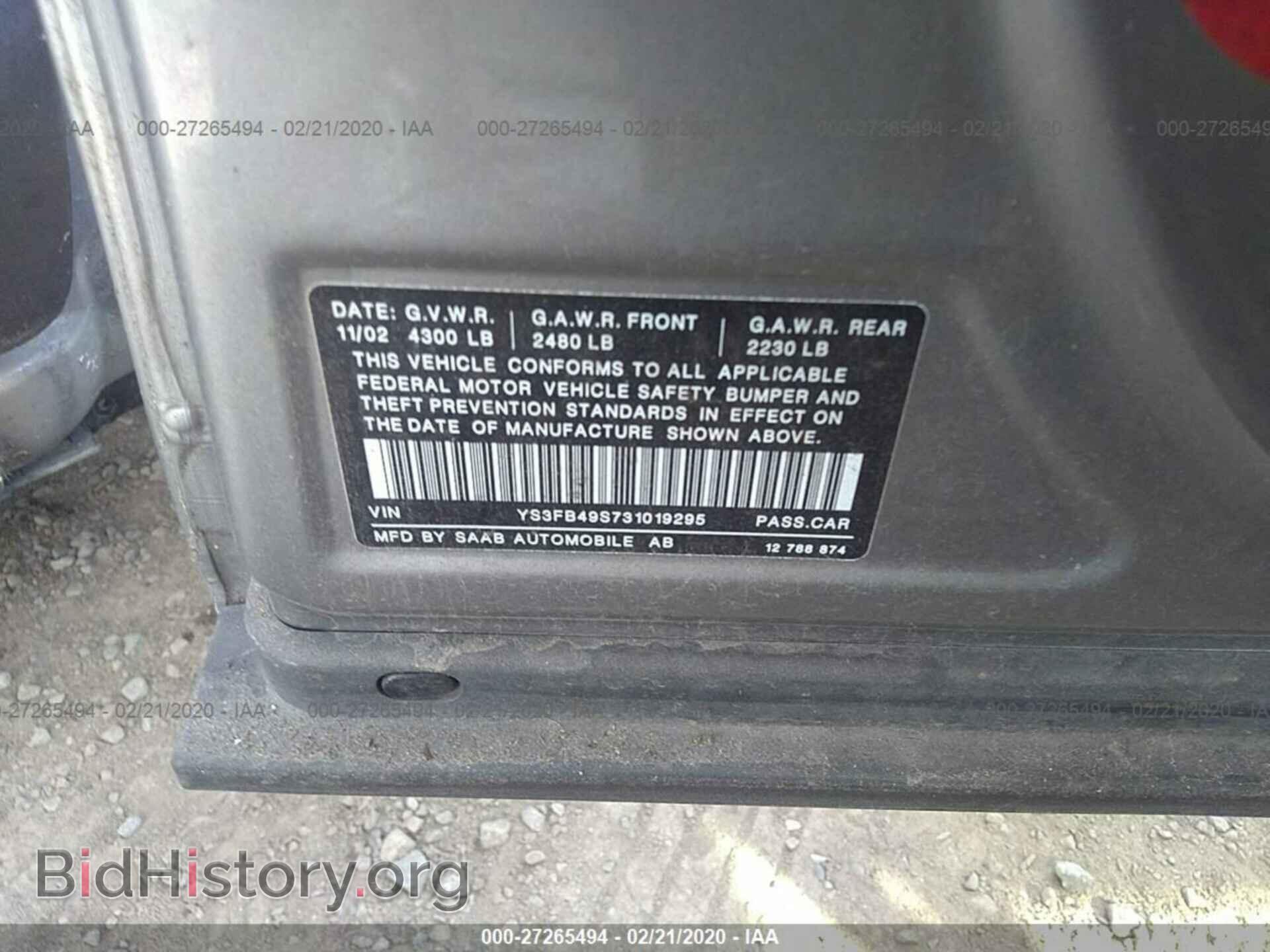 2003 SAAB 9-3 - VIN: YS3FB49S731019295 - Photo 9