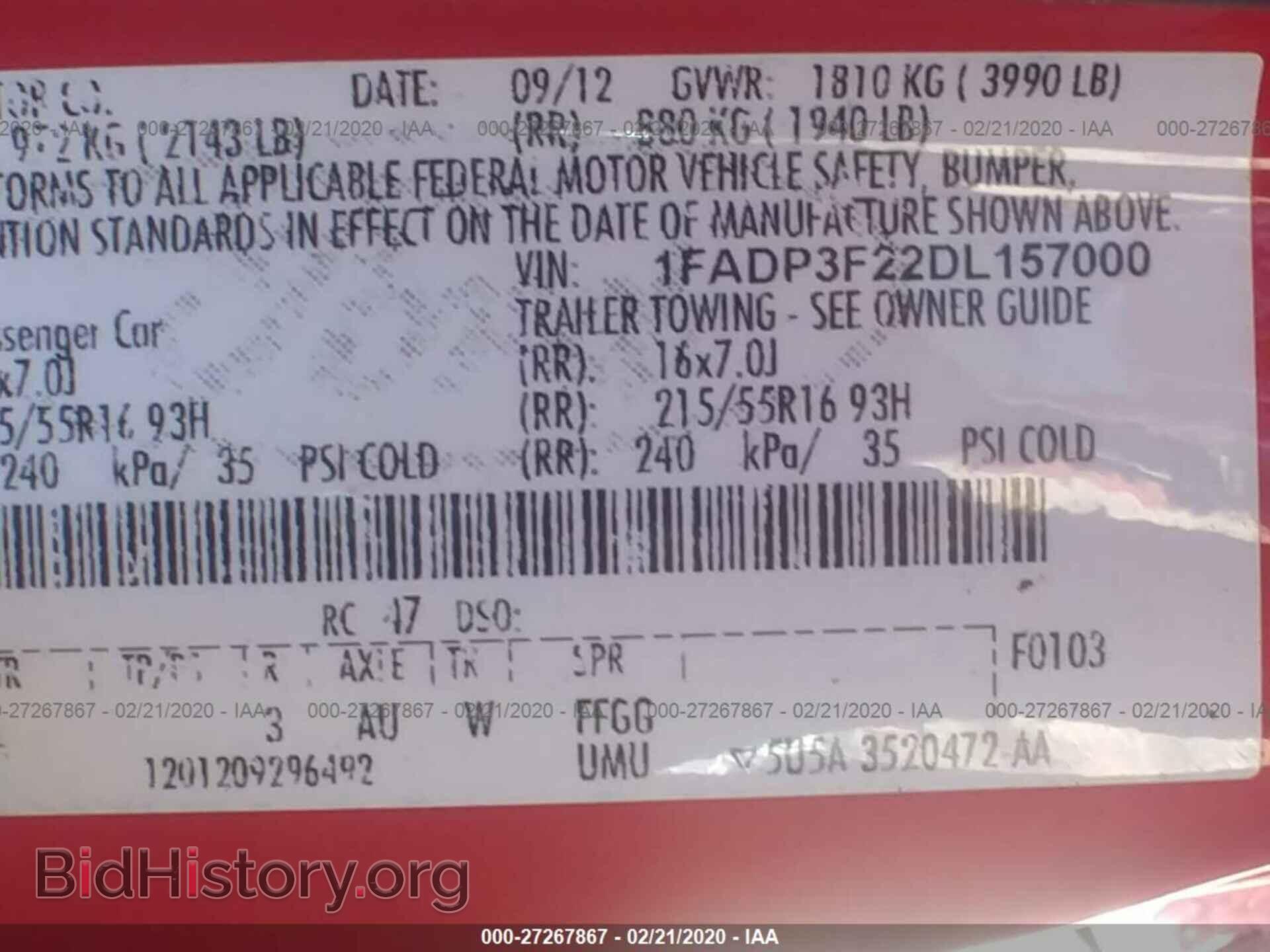 2013 FORD FOCUS - VIN: 1FADP3F22DL157000 - Photo 9