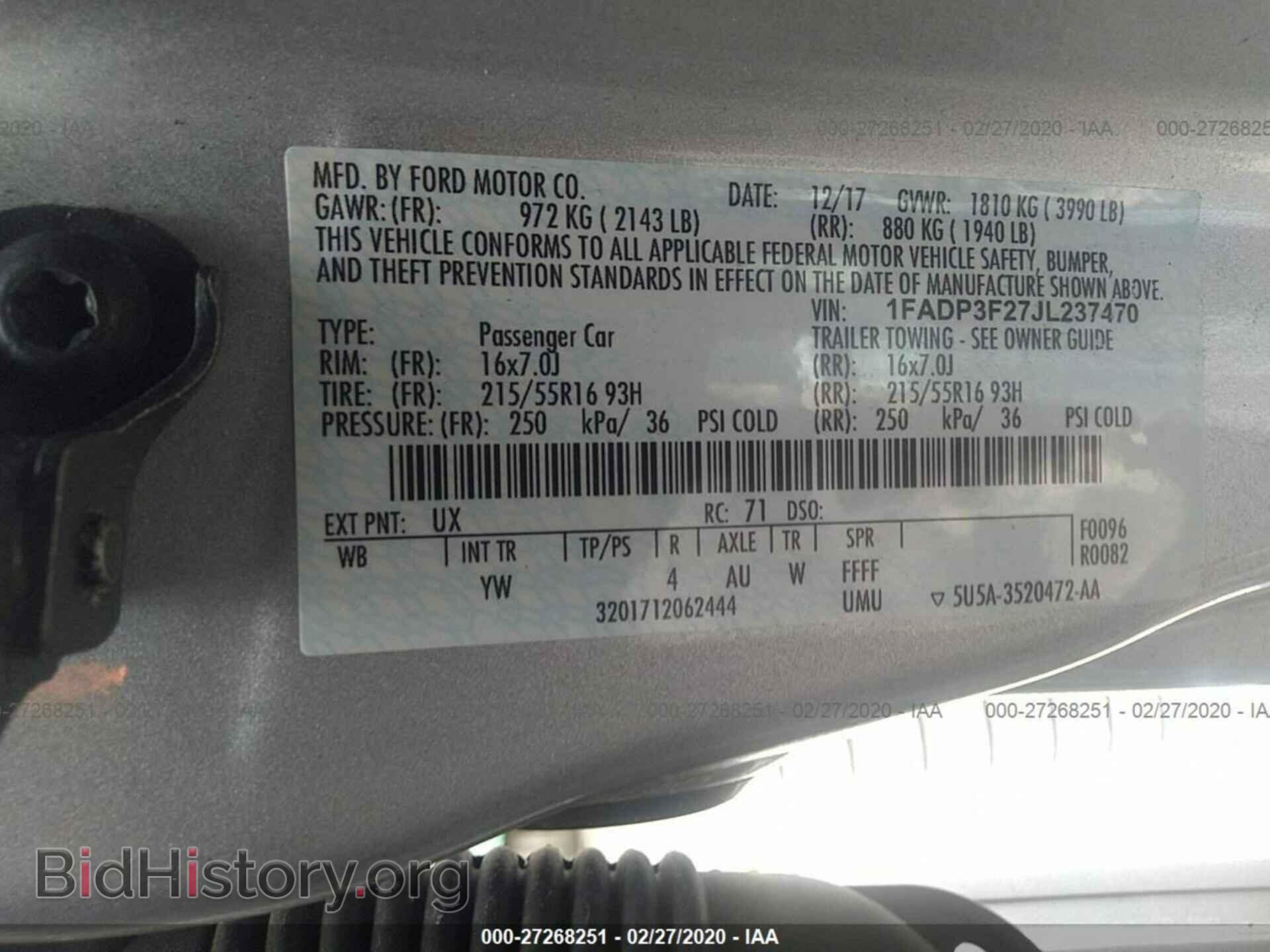 2018 FORD FOCUS - VIN: 1FADP3F27JL237470 - Фото 9