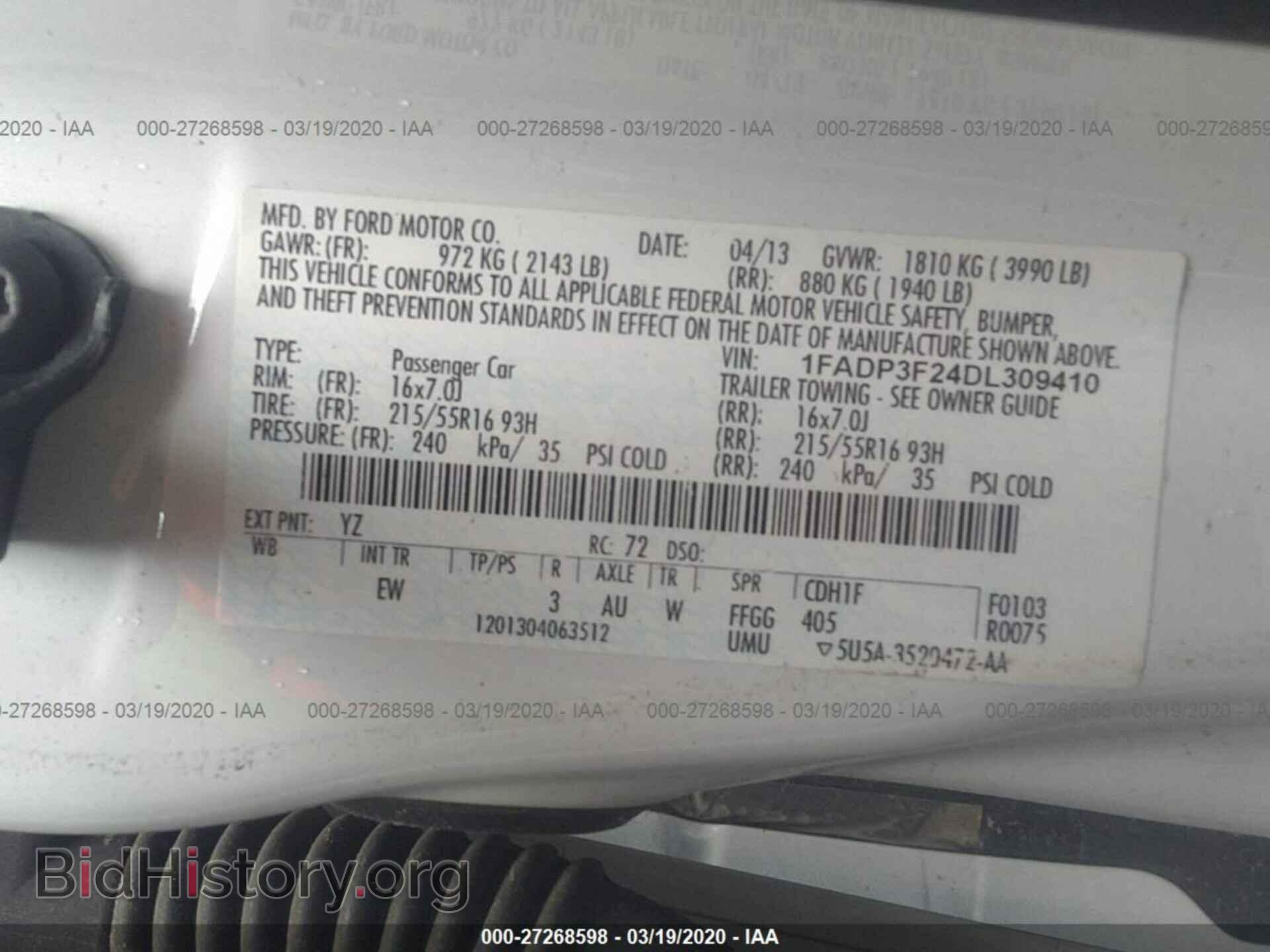 2013 FORD FOCUS - VIN: 1FADP3F24DL309410 - Photo 9