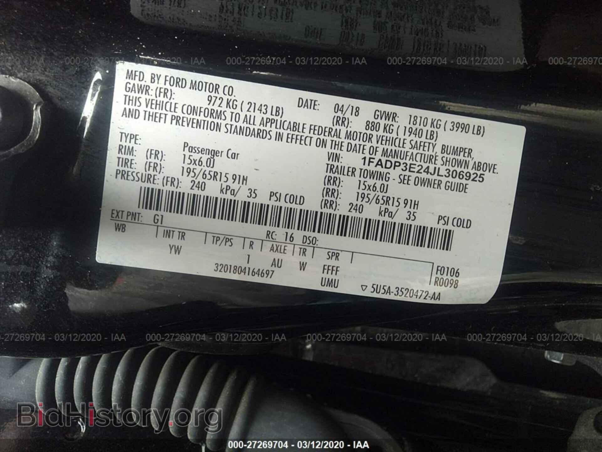 2018 FORD FOCUS - VIN: 1FADP3E24JL306925 - Photo 9