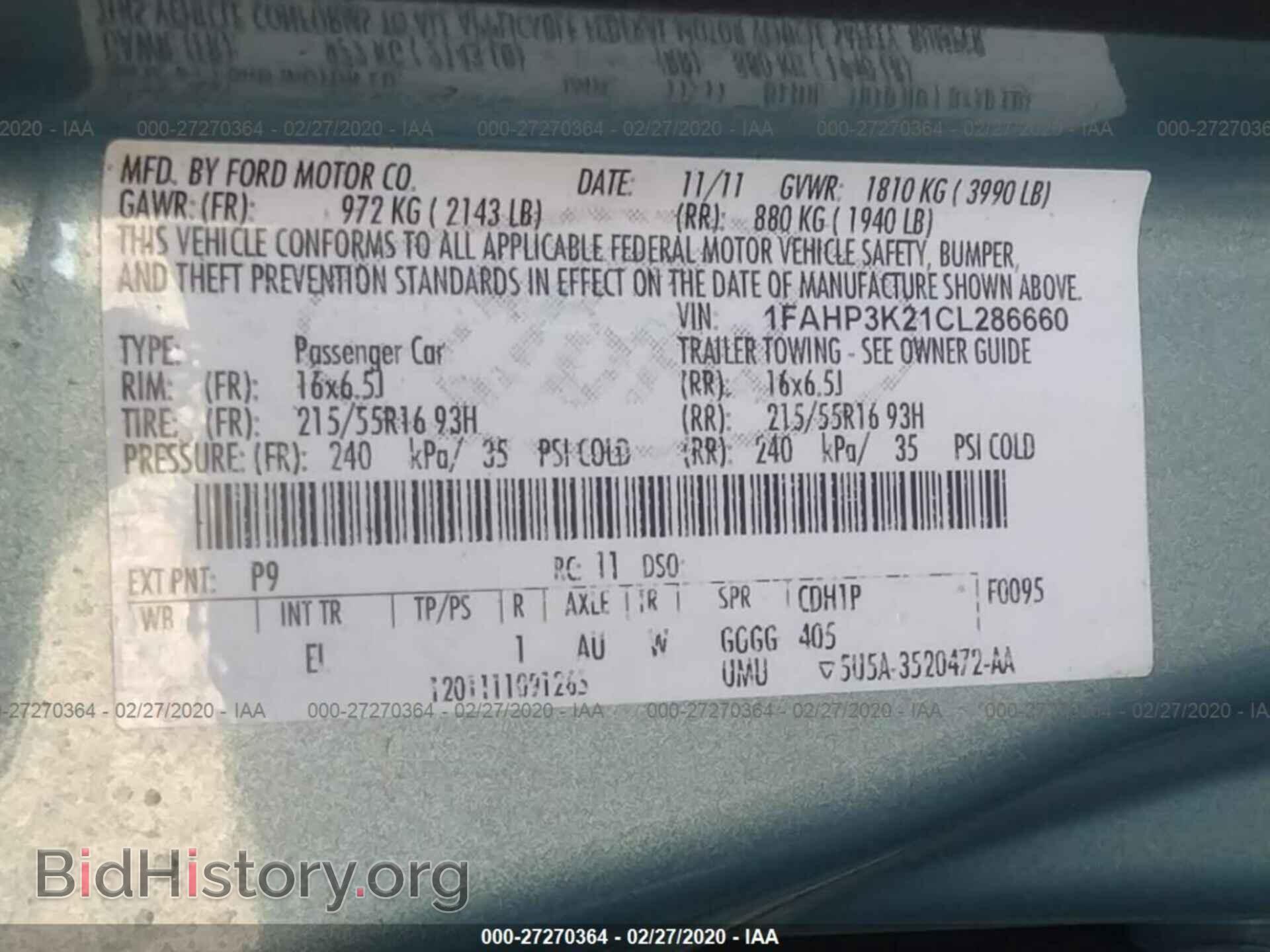 2012 FORD FOCUS - VIN: 1FAHP3K21CL286660 - Photo 9