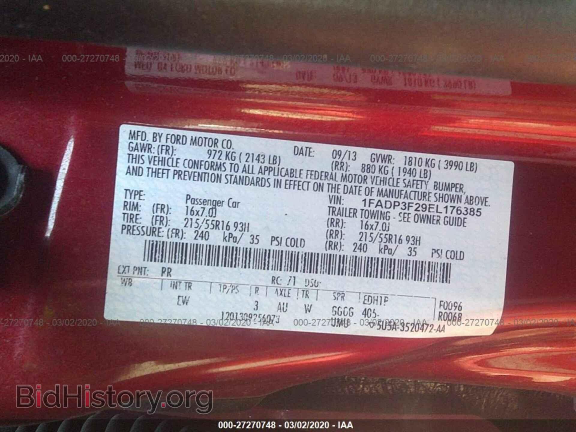 2014 FORD FOCUS - VIN: 1FADP3F29EL176385 - Фото 9