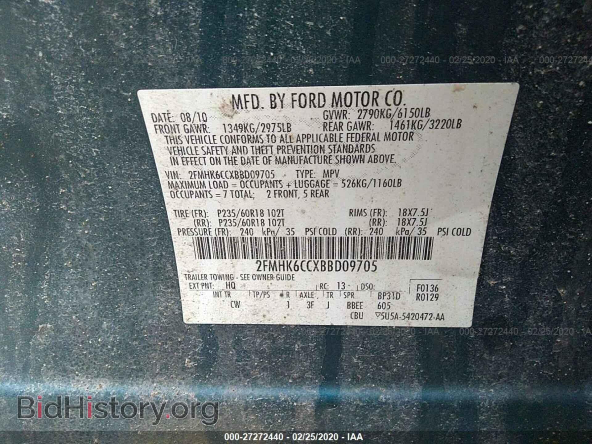 2011 FORD FLEX - VIN: 2FMHK6CCXBBD09705 - Фото 9