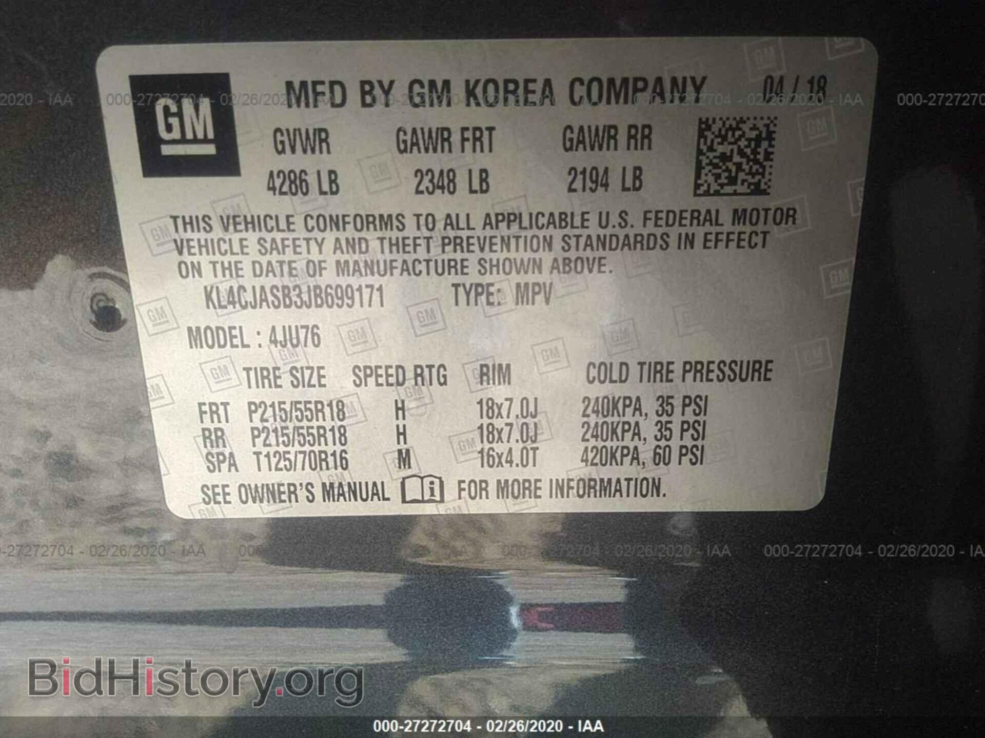 2018 BUICK ENCORE - VIN: KL4CJASB3JB699171 - Photo 9