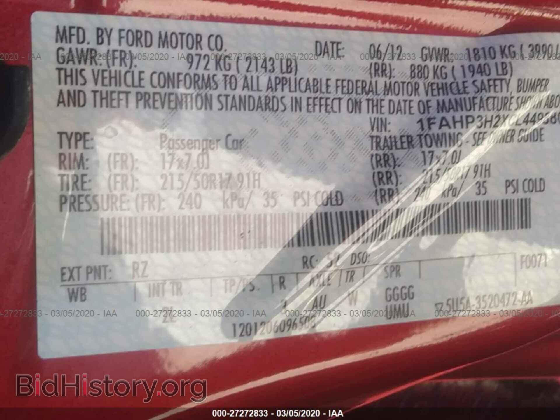 2012 FORD FOCUS - VIN: 1FAHP3H2XCL449880 - Photo 9