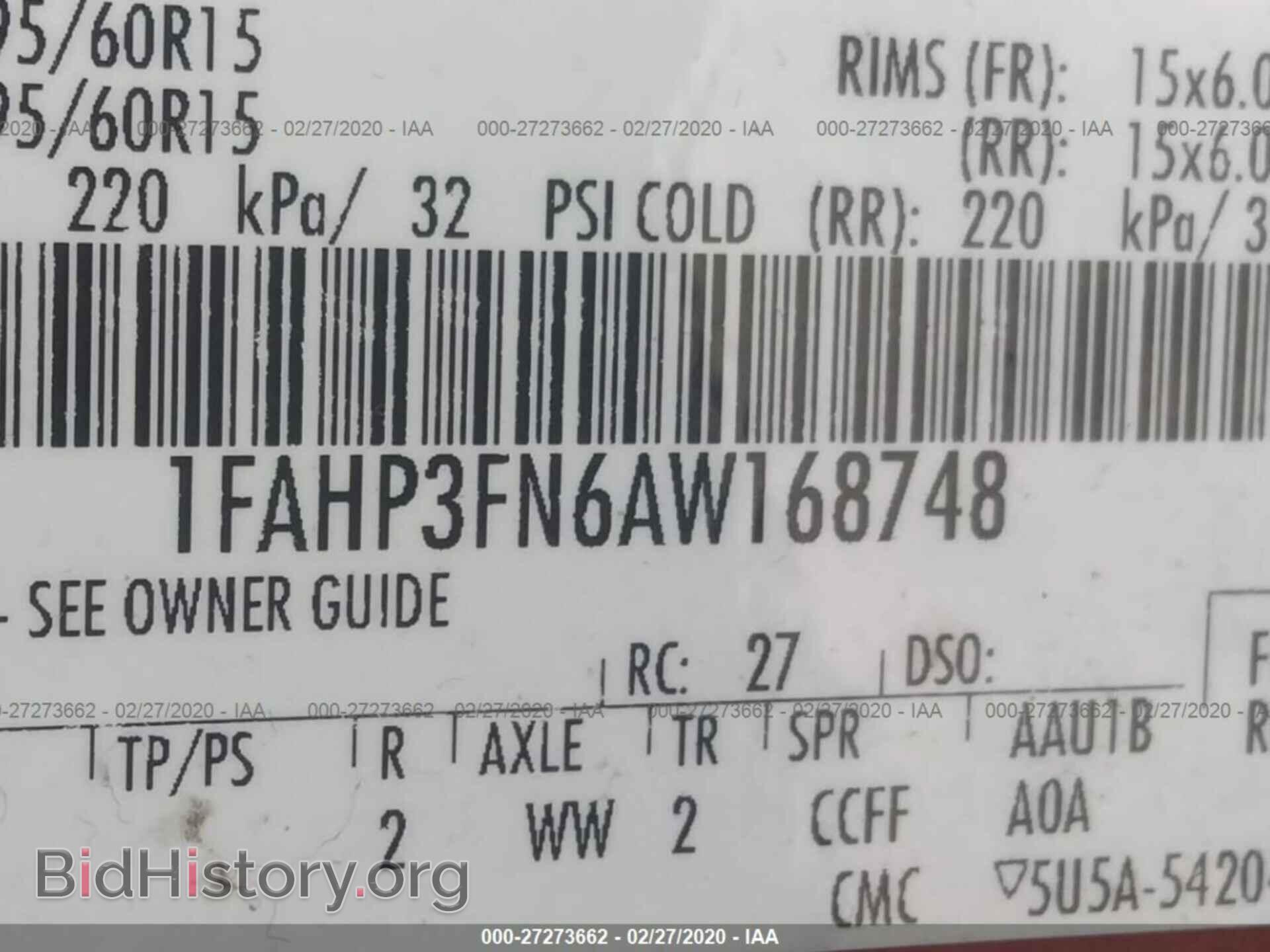 2010 FORD FOCUS - VIN: 1FAHP3FN6AW168748 - Фото 9