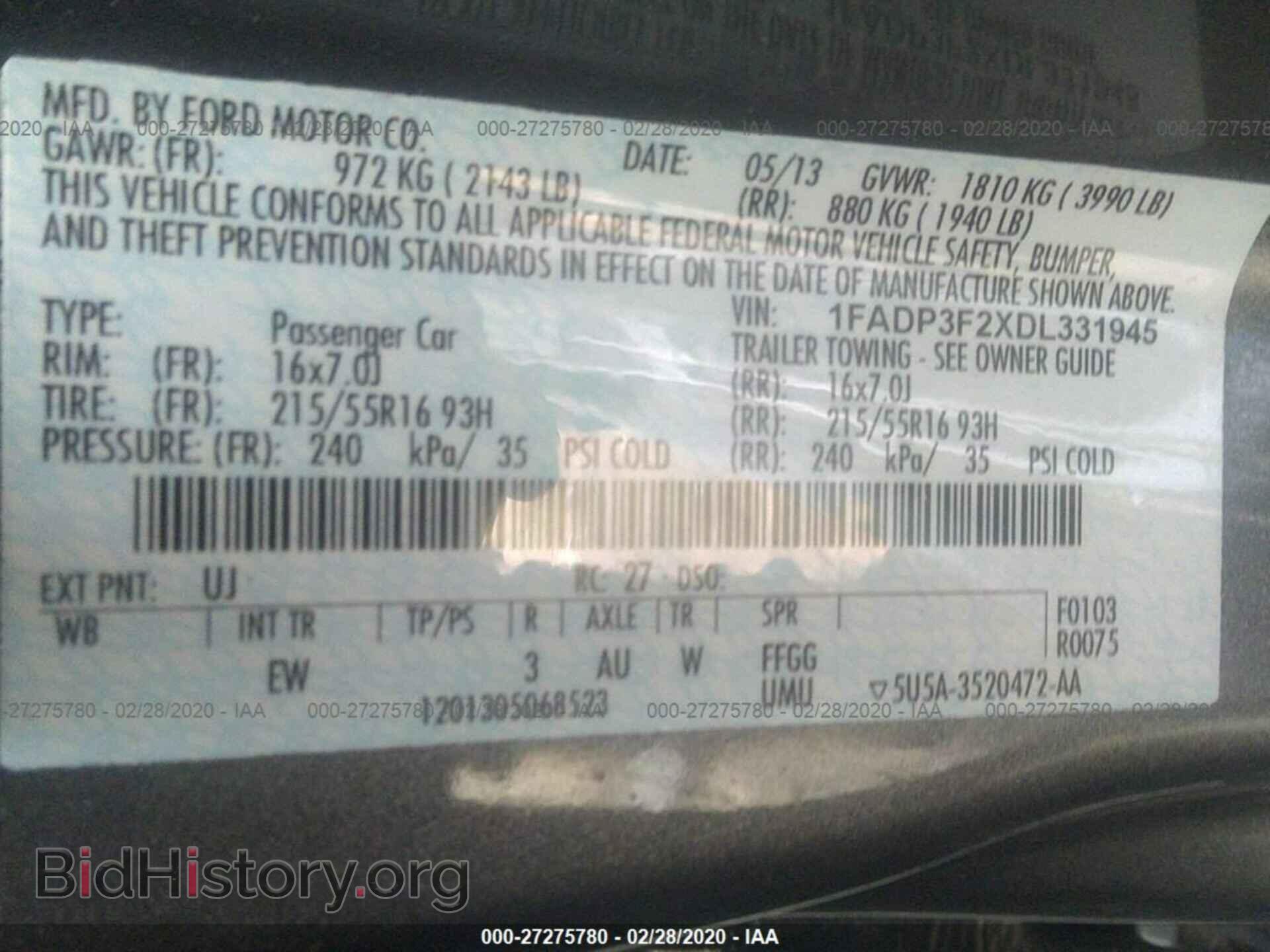 2013 FORD FOCUS - VIN: 1FADP3F2XDL331945 - Фото 9