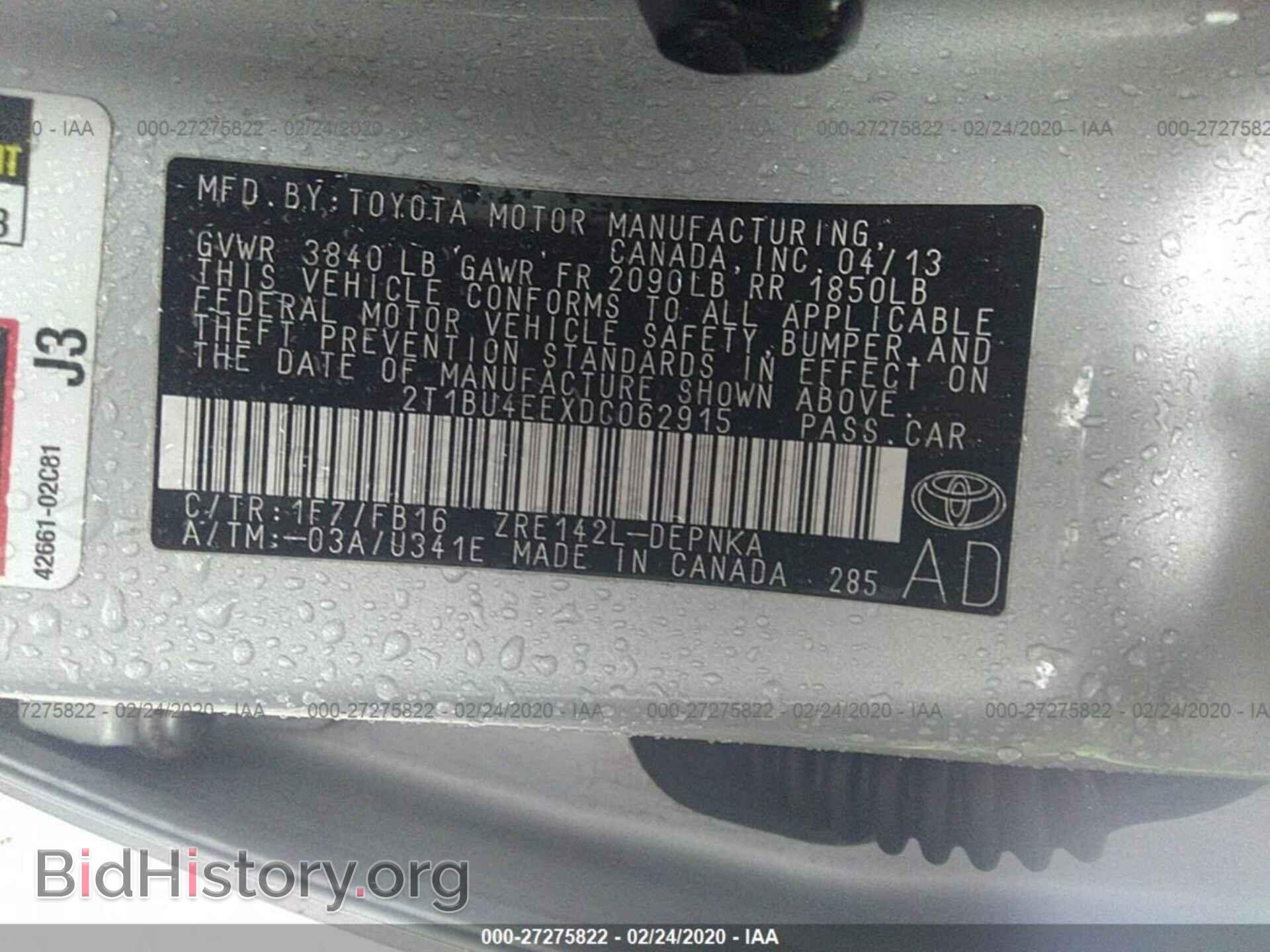 2013 TOYOTA COROLLA - VIN: 2T1BU4EEXDC062915 - Фото 9