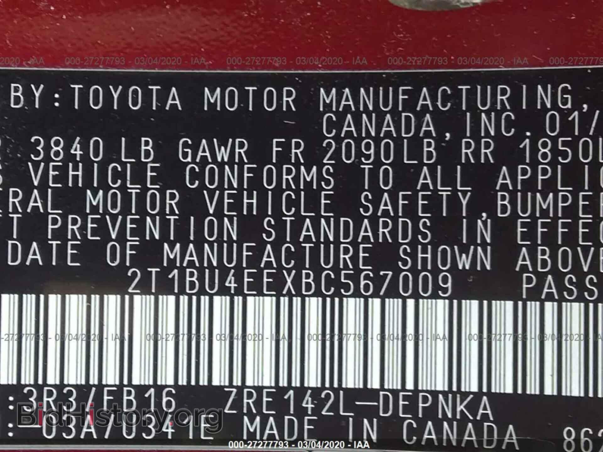 2011 TOYOTA COROLLA - VIN: 2T1BU4EEXBC567009 - Фото 9