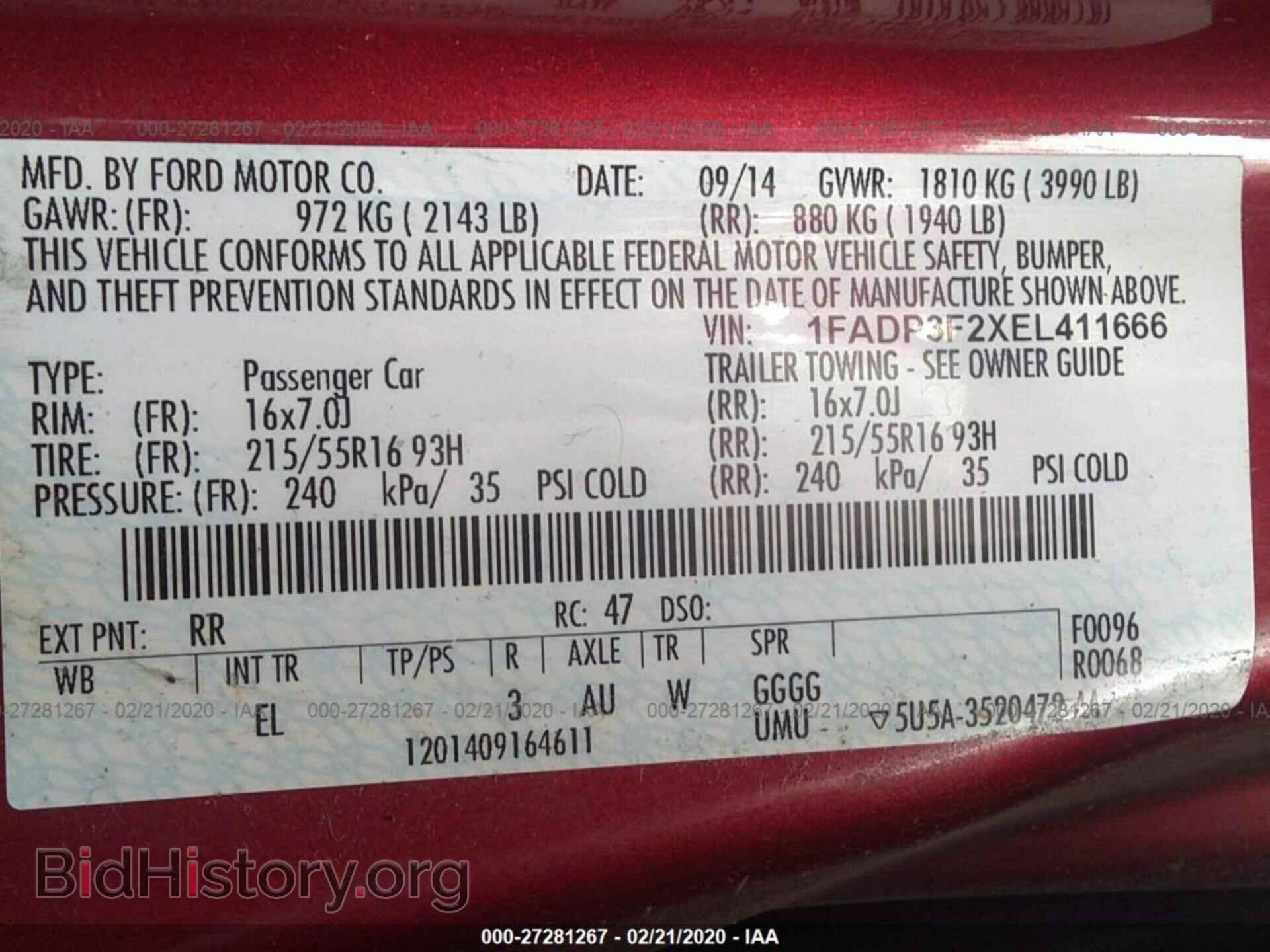 2014 FORD FOCUS - VIN: 1FADP3F2XEL411666 - Photo 9