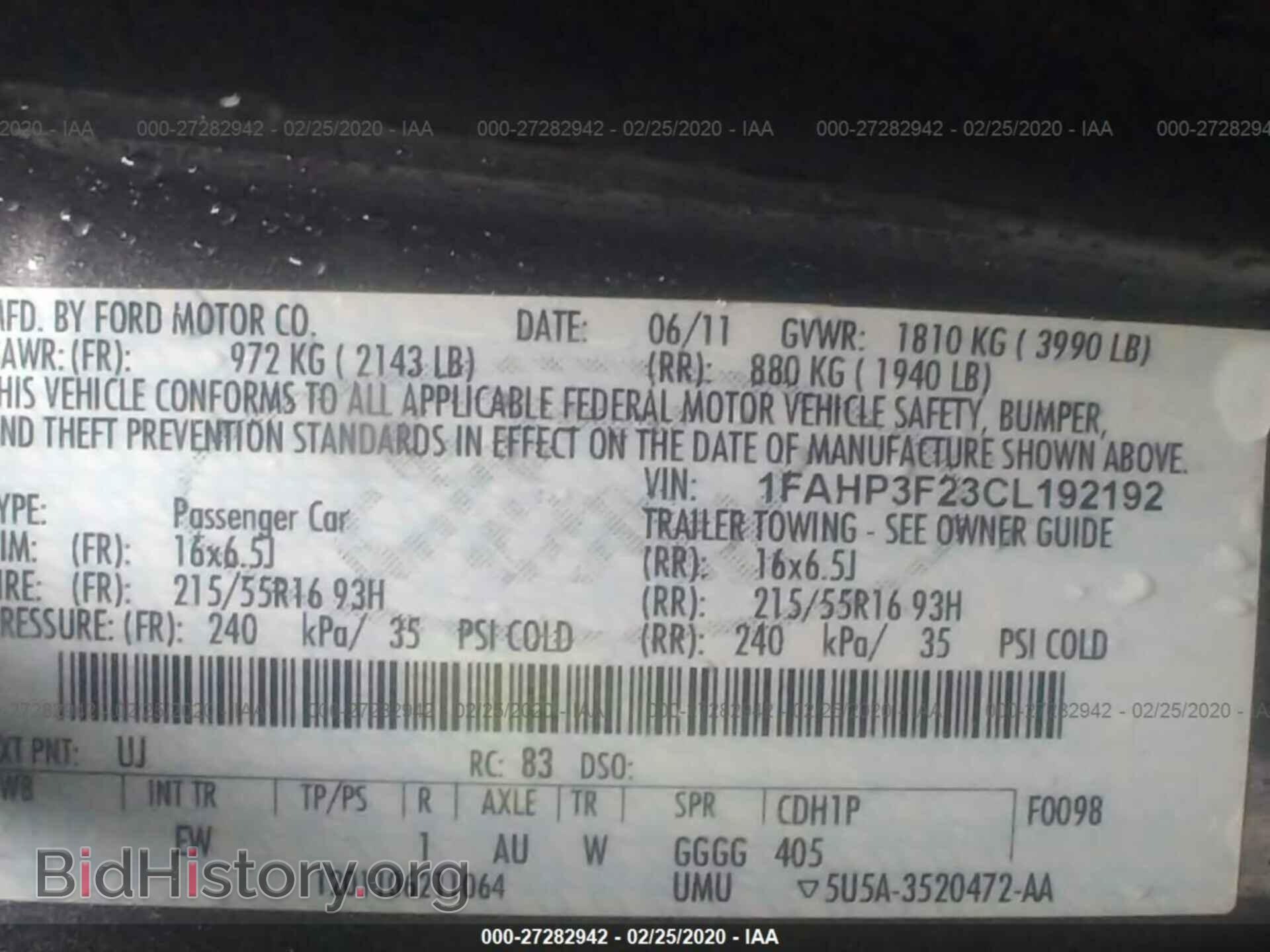 2012 FORD FOCUS - VIN: 1FAHP3F23CL192192 - Фото 9