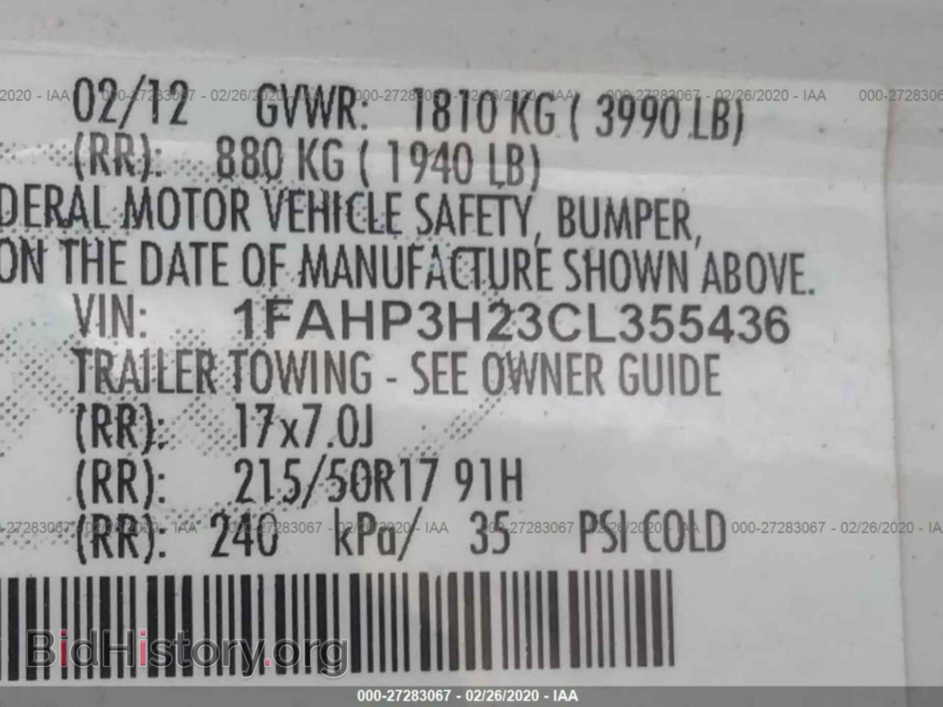 2012 FORD FOCUS - VIN: 1FAHP3H23CL355436 - Фото 9