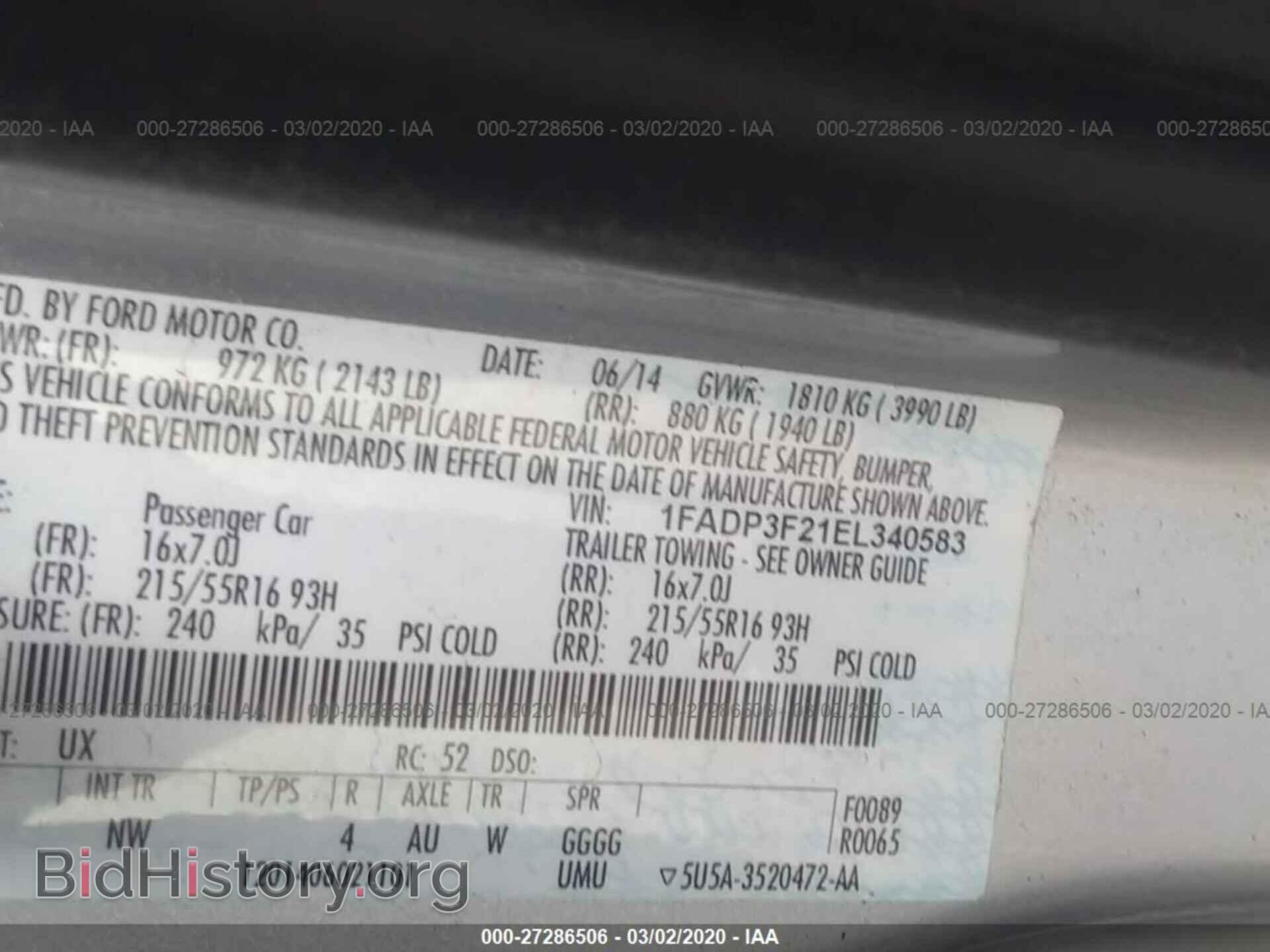 2014 FORD FOCUS - VIN: 1FADP3F21EL340583 - Фото 9
