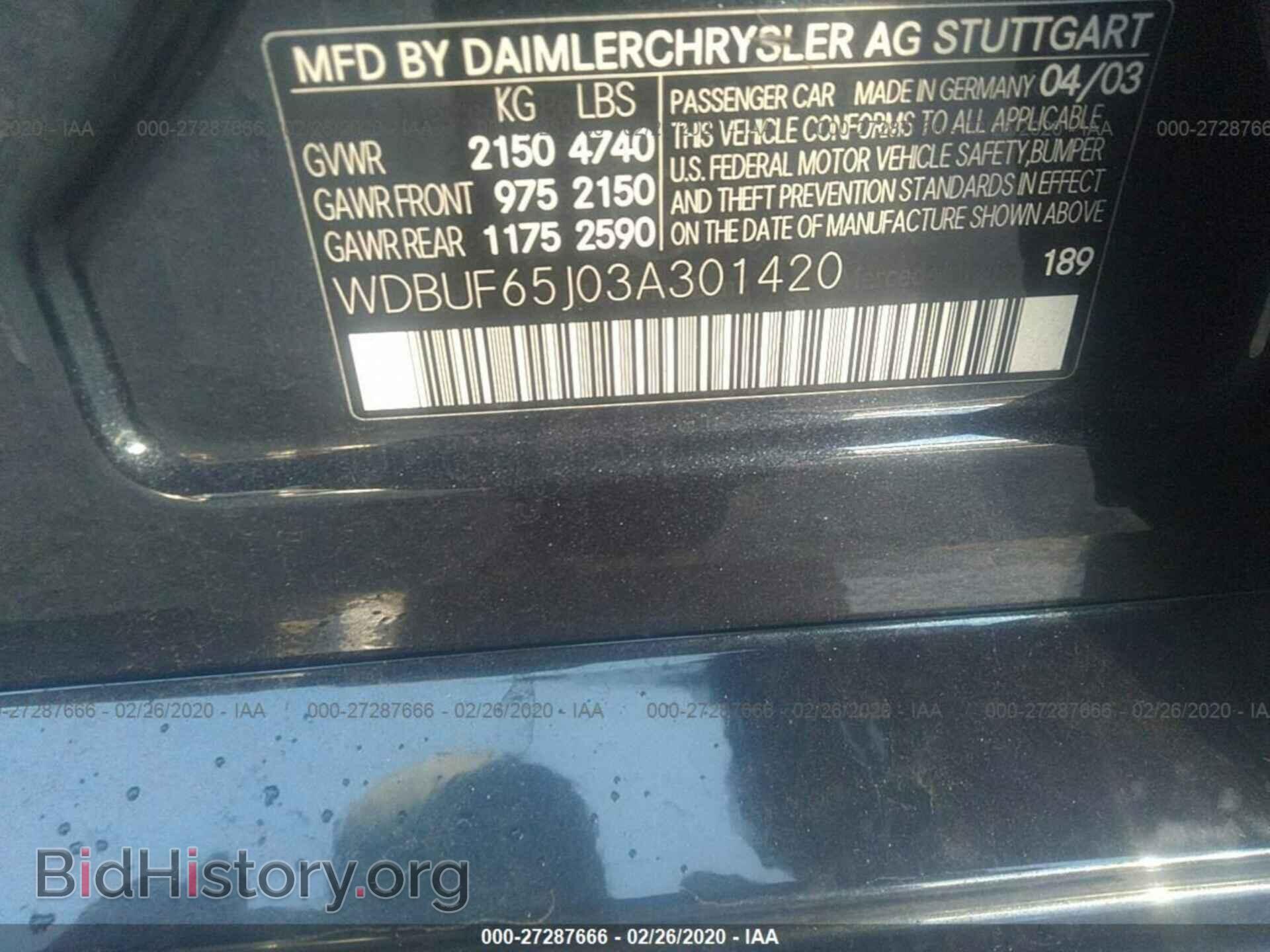 2003 MERCEDES-BENZ E - VIN: WDBUF65J03A301420 - Photo 9