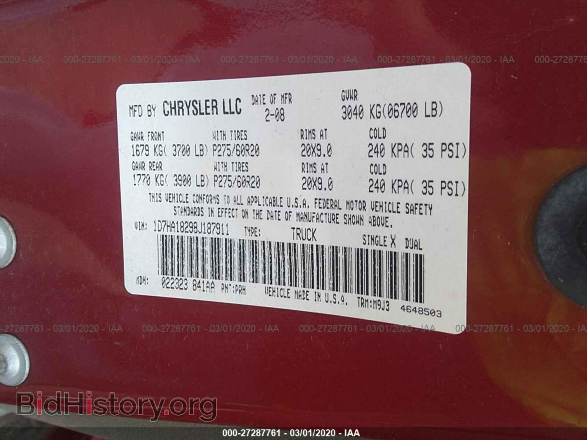 2008 DODGE RAM 1500 - VIN: 1D7HA18298J187911 - Фото 9