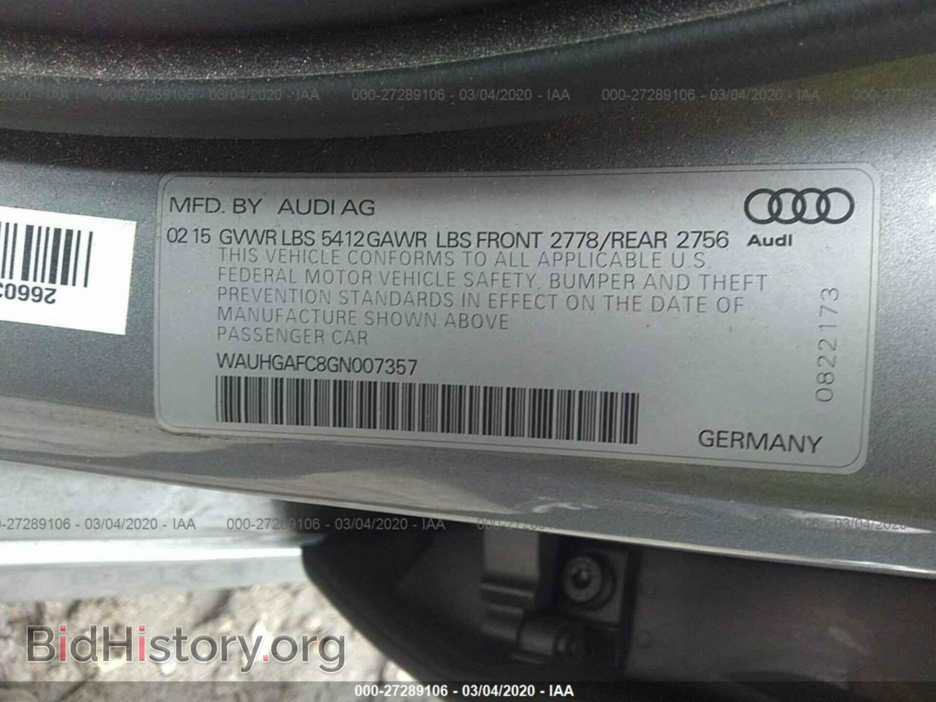 2016 AUDI A6 - VIN: WAUHGAFC8GN007357 - Фото 9