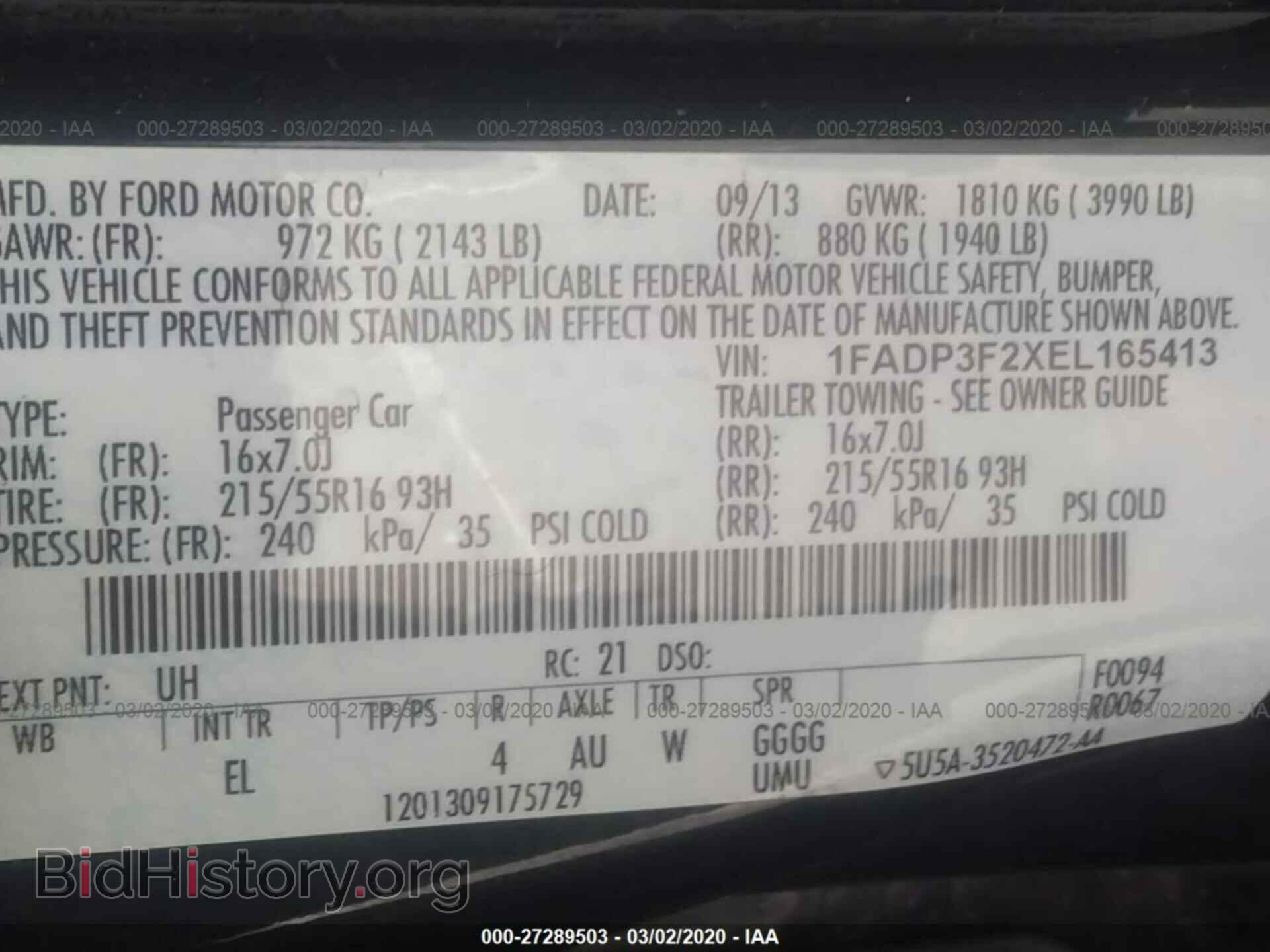 2014 FORD FOCUS - VIN: 1FADP3F2XEL165413 - Фото 9