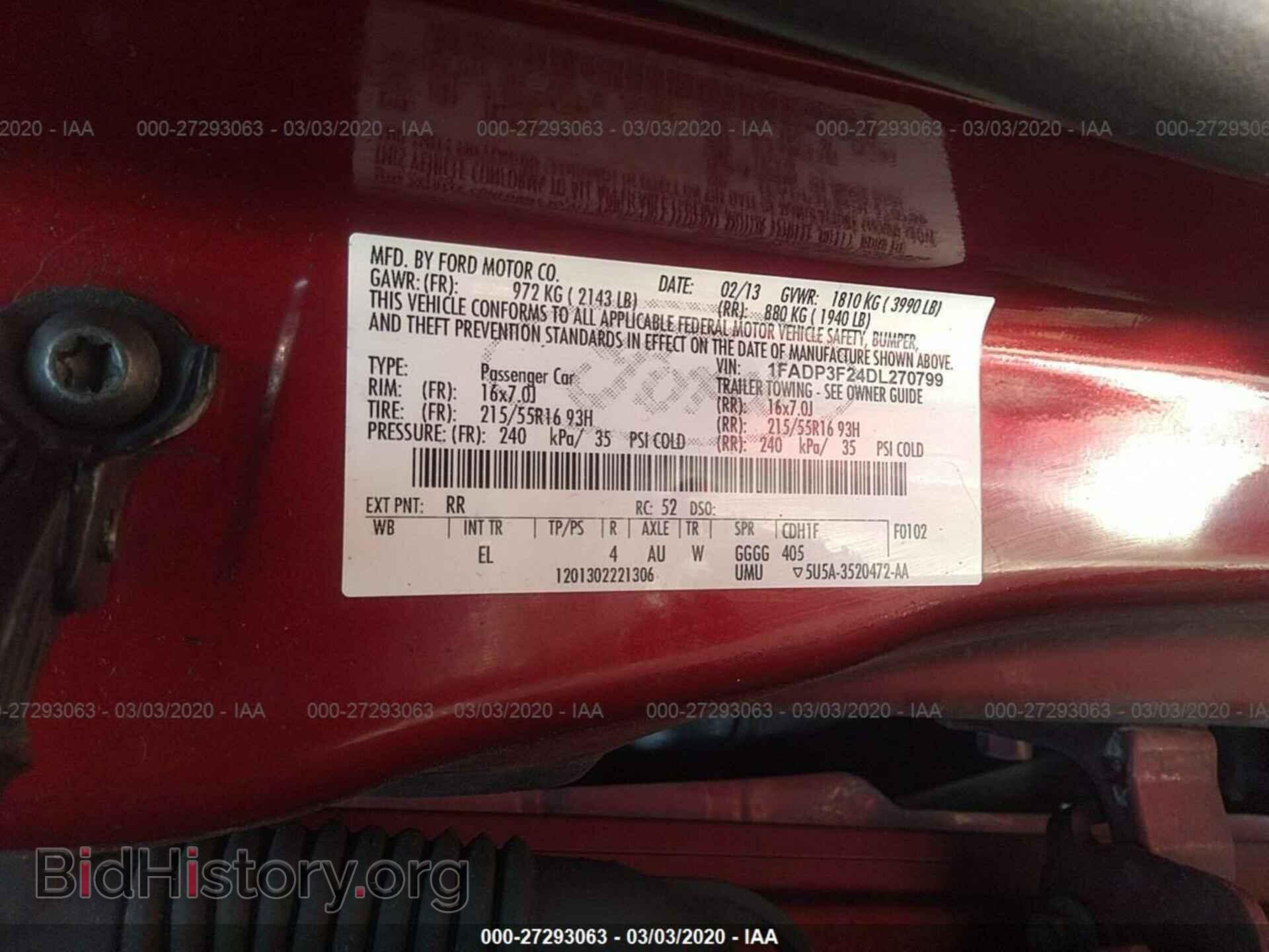 2013 FORD FOCUS - VIN: 1FADP3F24DL270799 - Фото 9