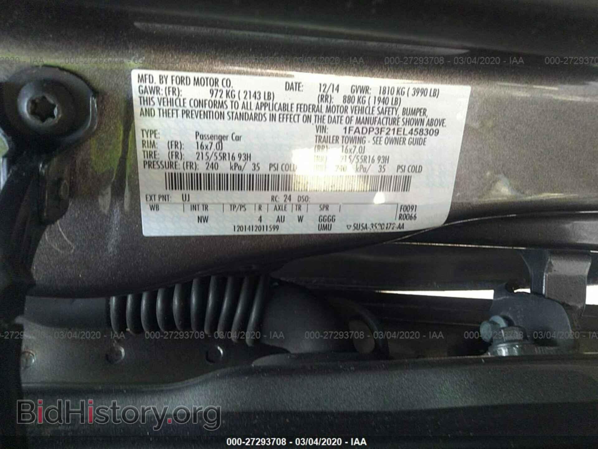 2014 FORD FOCUS - VIN: 1FADP3F21EL458309 - Photo 9