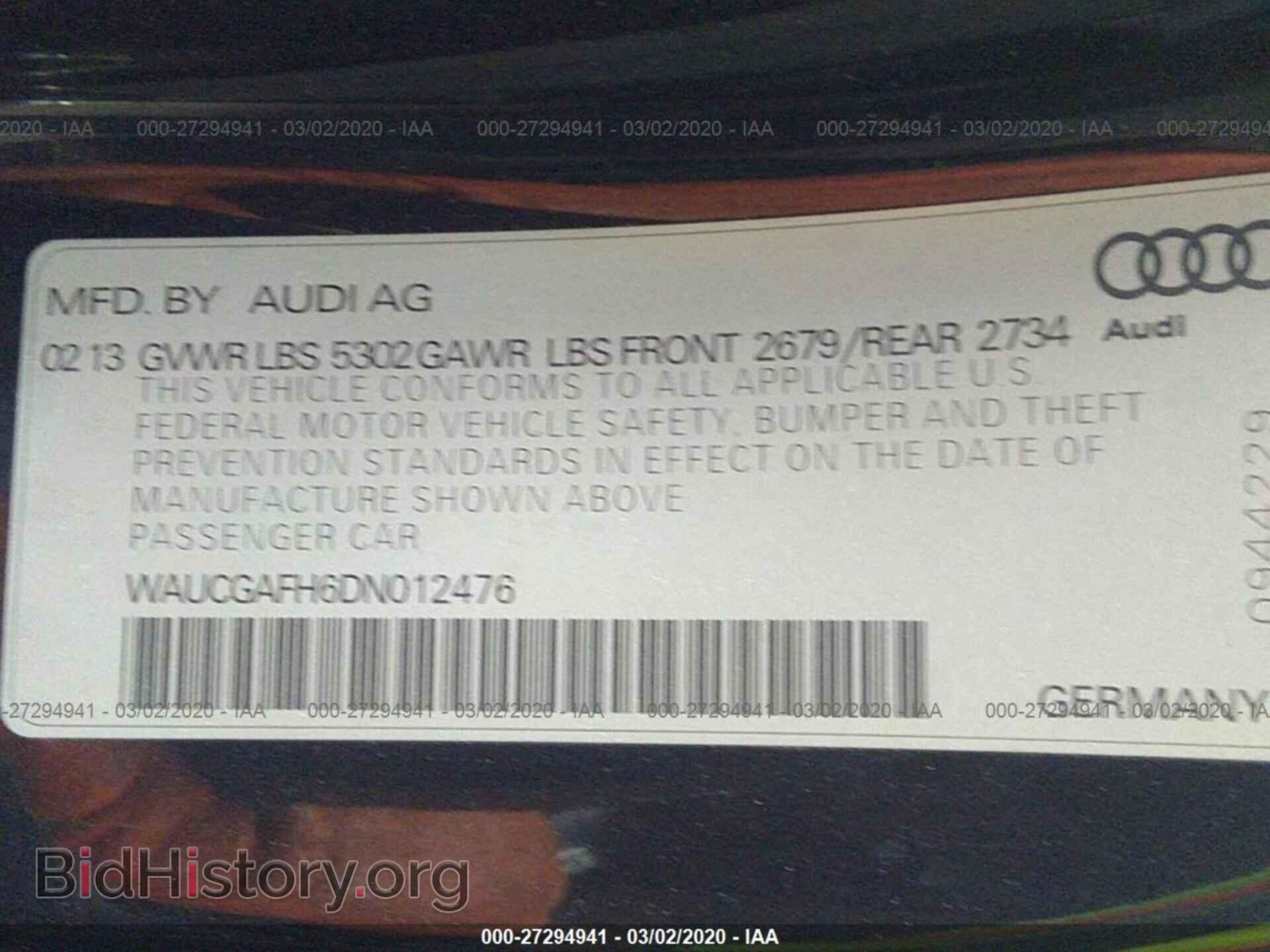 2013 AUDI S5 - VIN: WAUCGAFH6DN012476 - Photo 9