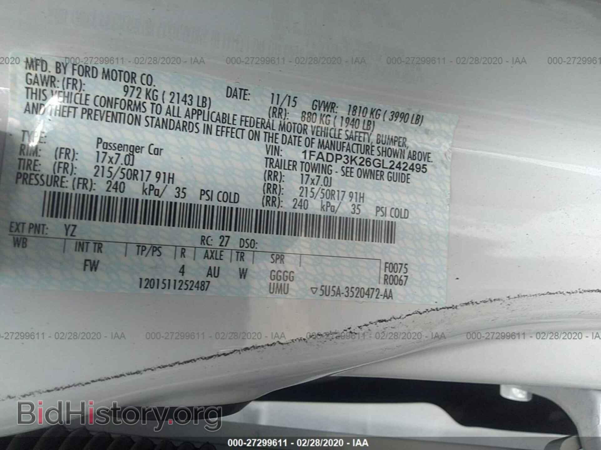2016 FORD FOCUS - VIN: 1FADP3K26GL242495 - Фото 9
