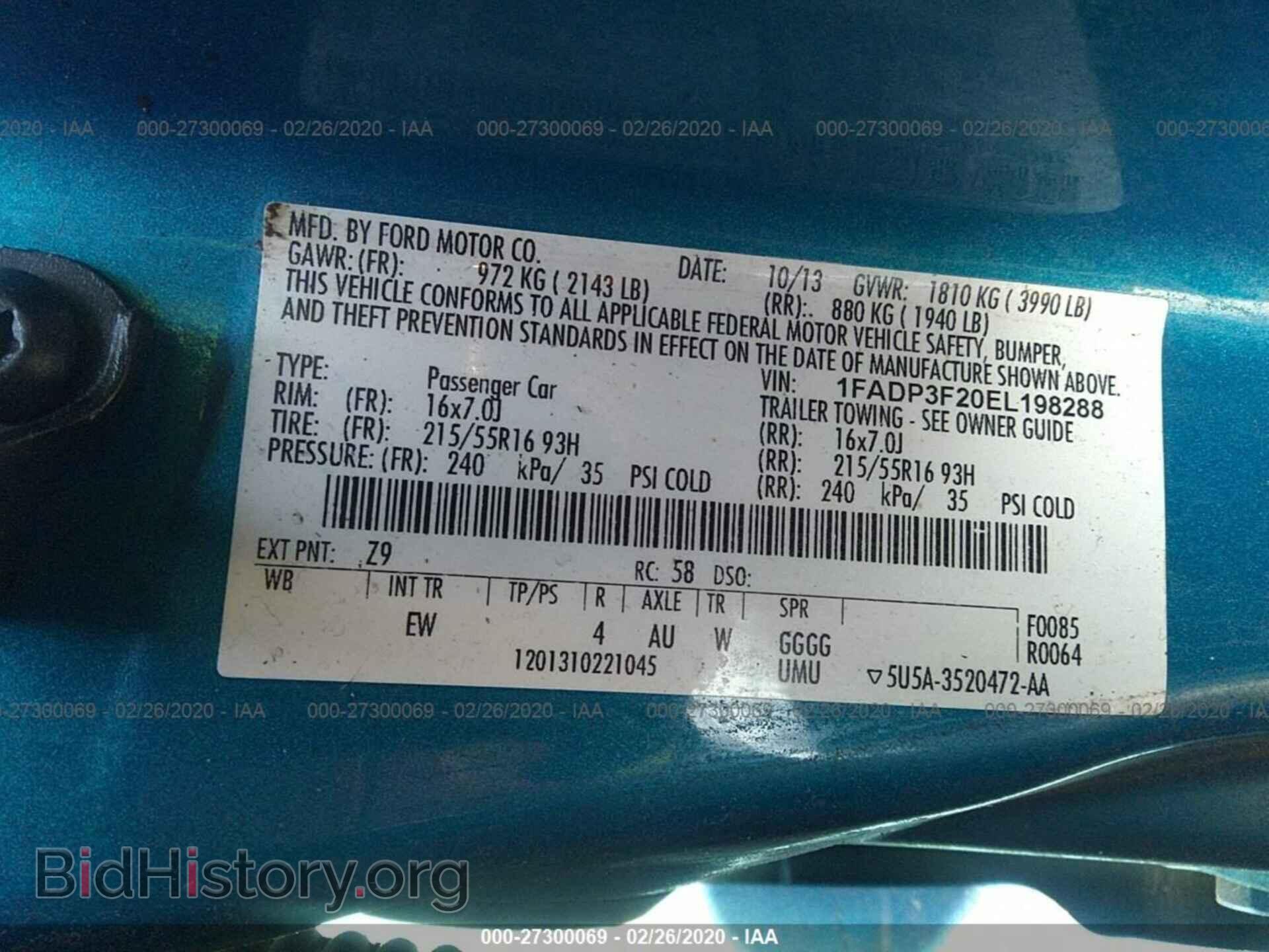 2014 FORD FOCUS - VIN: 1FADP3F20EL198288 - Фото 9