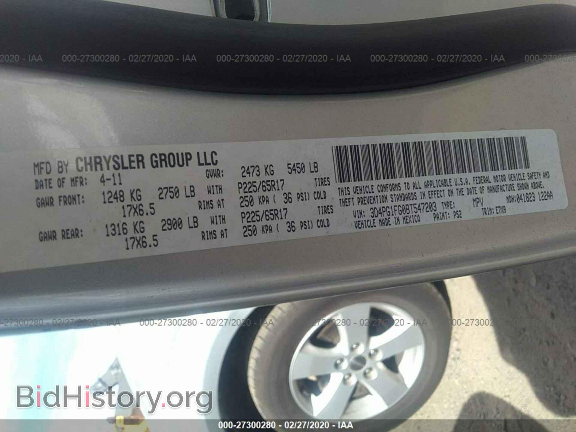 2011 DODGE JOURNEY - VIN: 3D4PG1FG0BT547203 - Фото 9