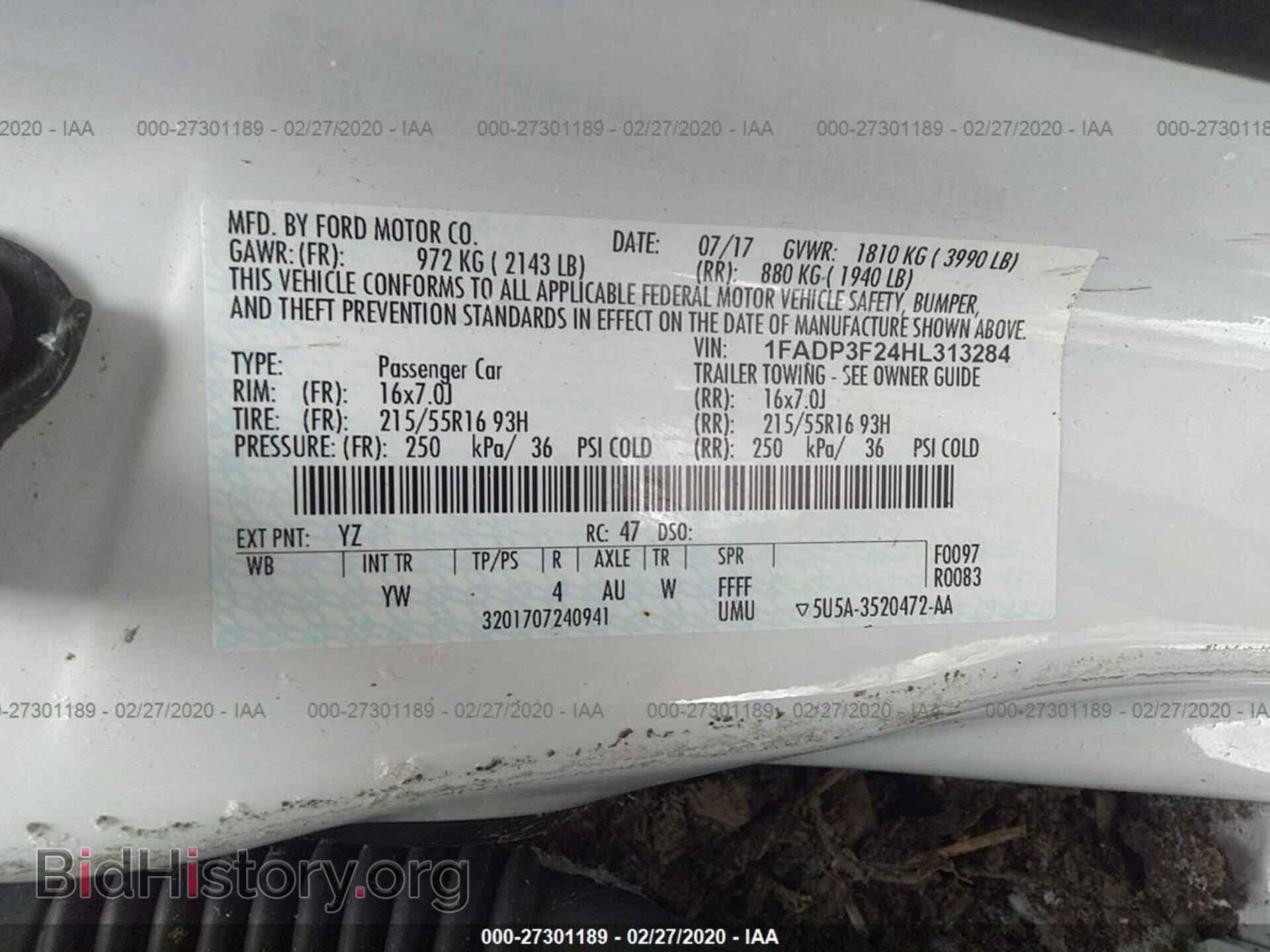 2017 FORD FOCUS - VIN: 1FADP3F24HL313284 - Фото 9