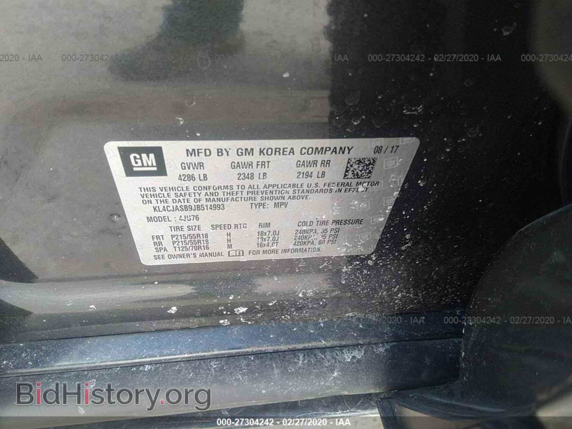 2018 BUICK ENCORE - VIN: KL4CJASB9JB514993 - Photo 9