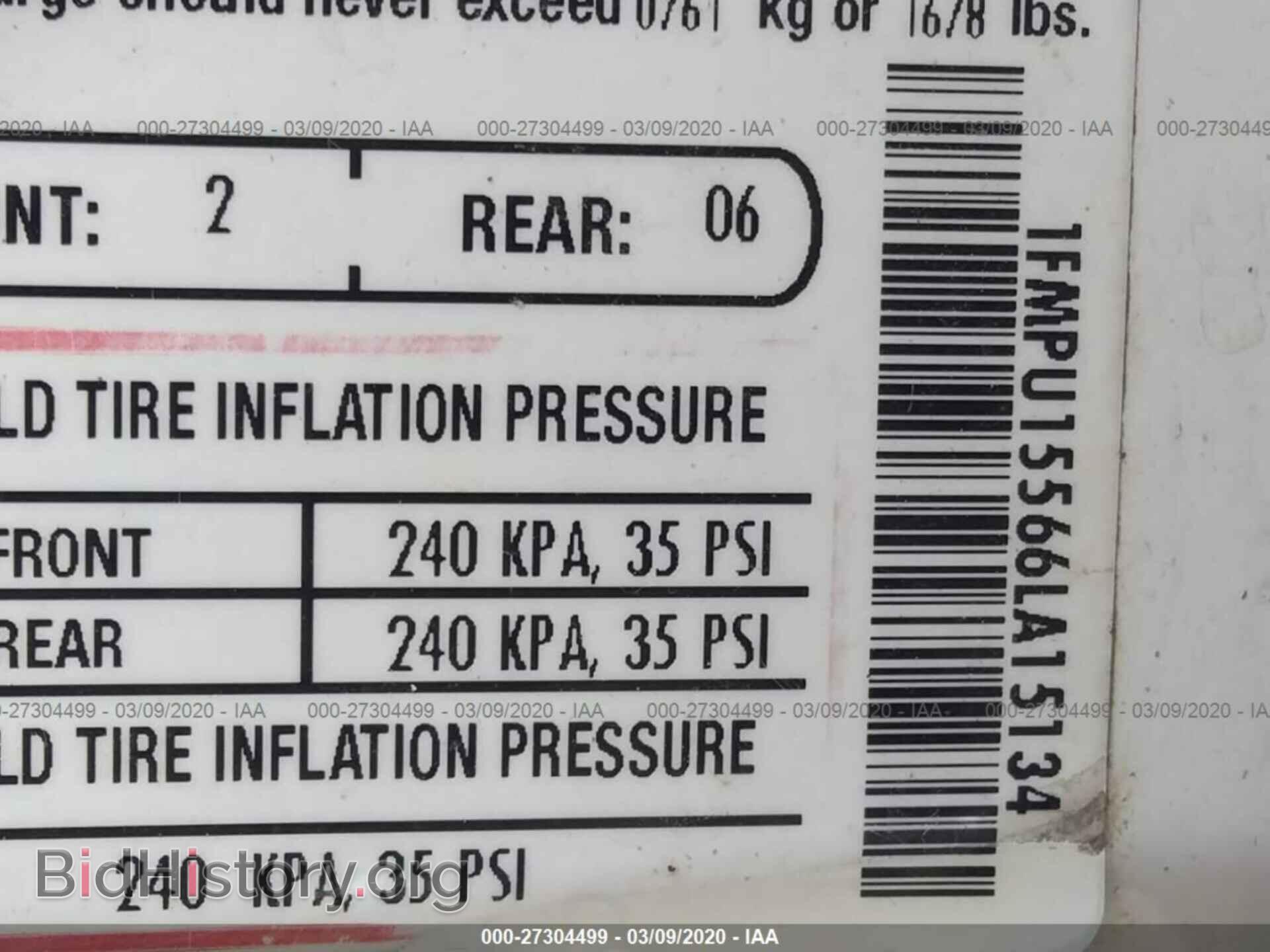 2006 FORD EXPEDITION - VIN: 1FMPU15566LA15134 - Фото 2