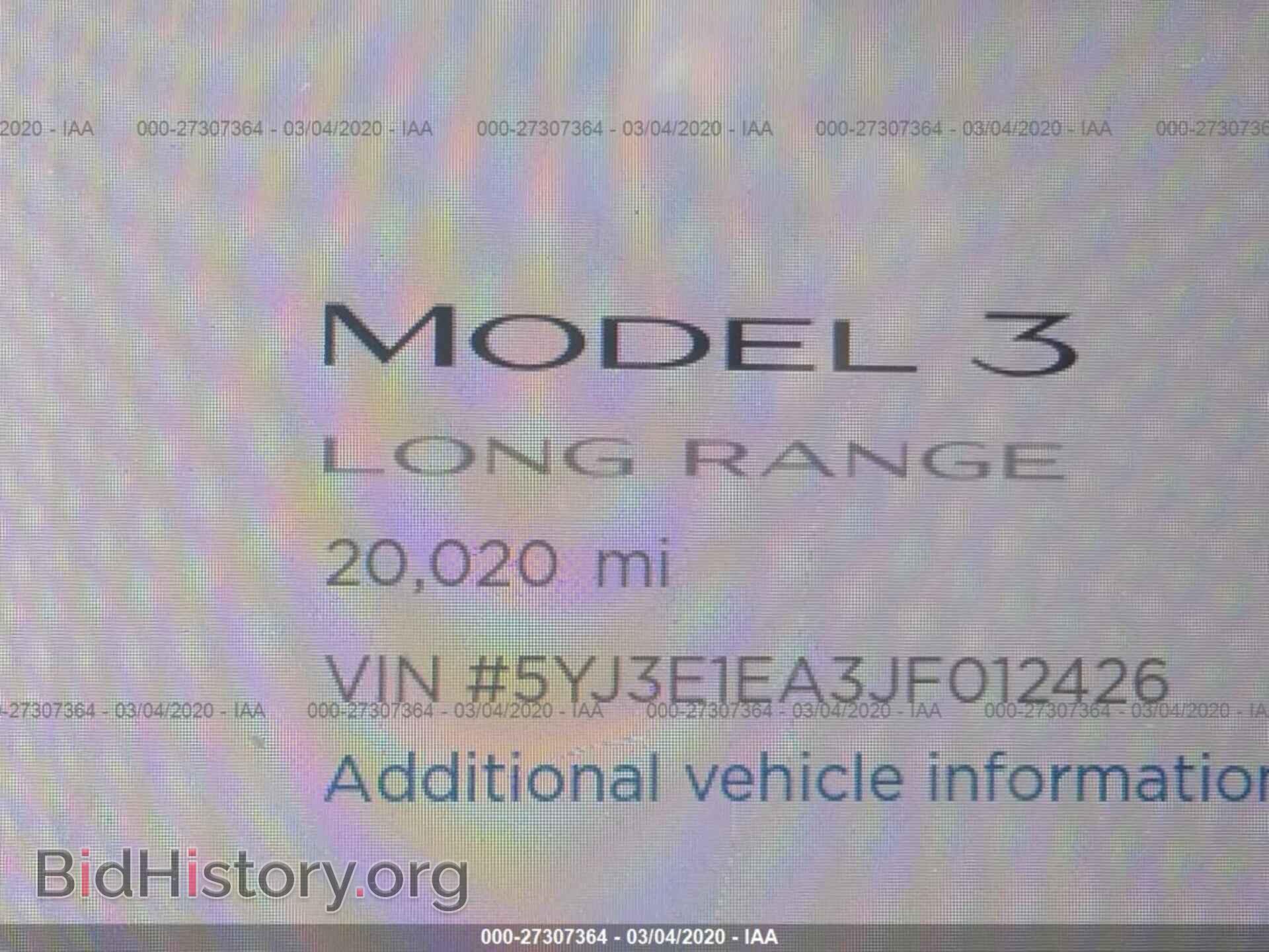 2018 TESLA MODEL 3 - VIN: 5YJ3E1EA3JF012426 - Photo 7