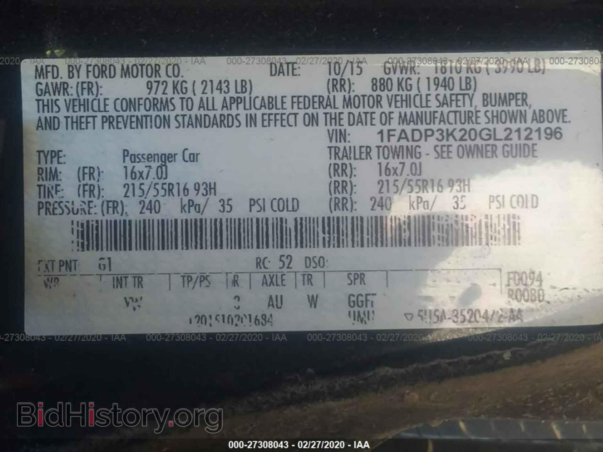 2016 FORD FOCUS - VIN: 1FADP3K20GL212196 - Photo 9
