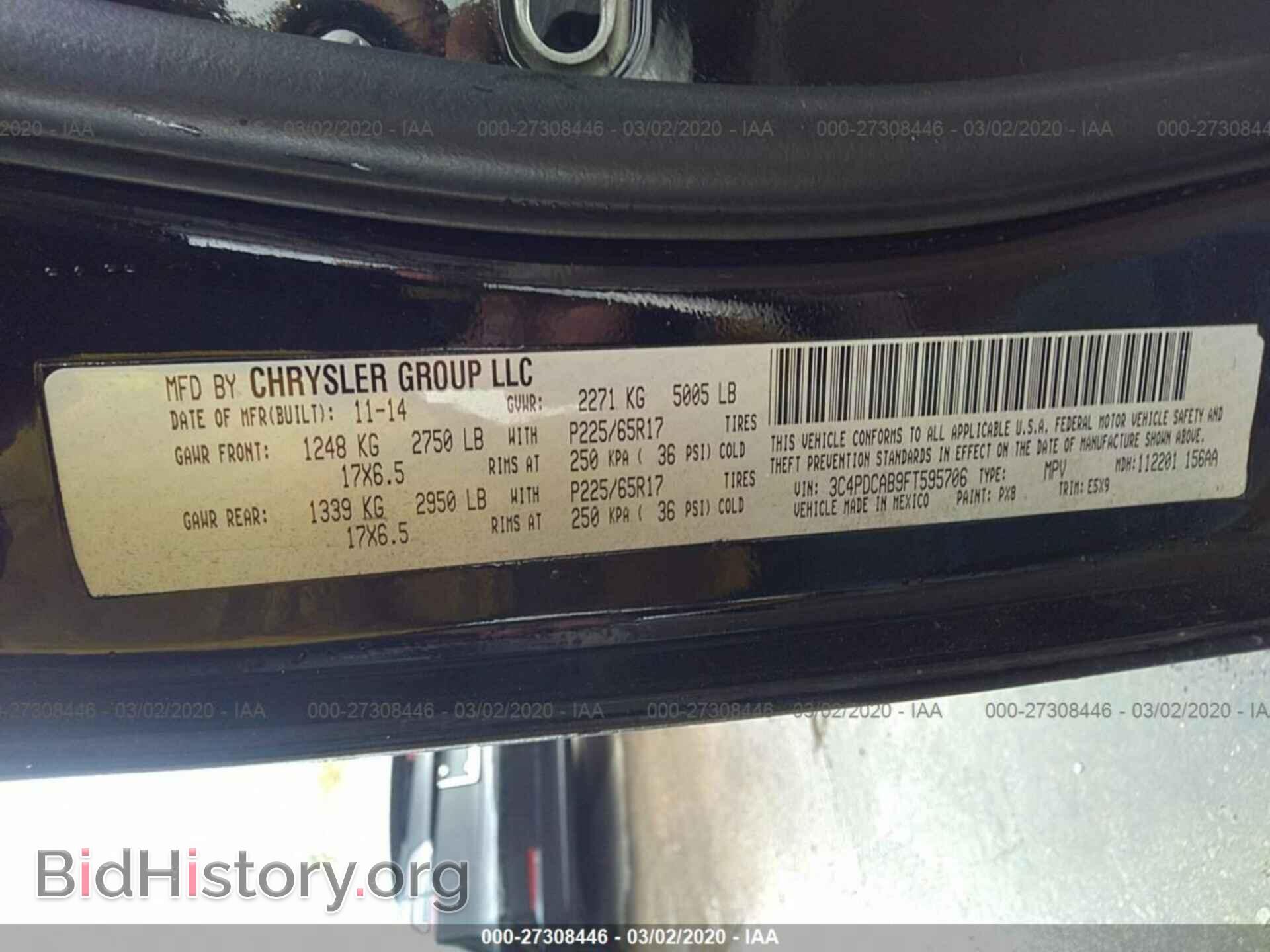 2015 DODGE JOURNEY - VIN: 3C4PDCAB9FT595706 - Photo 9