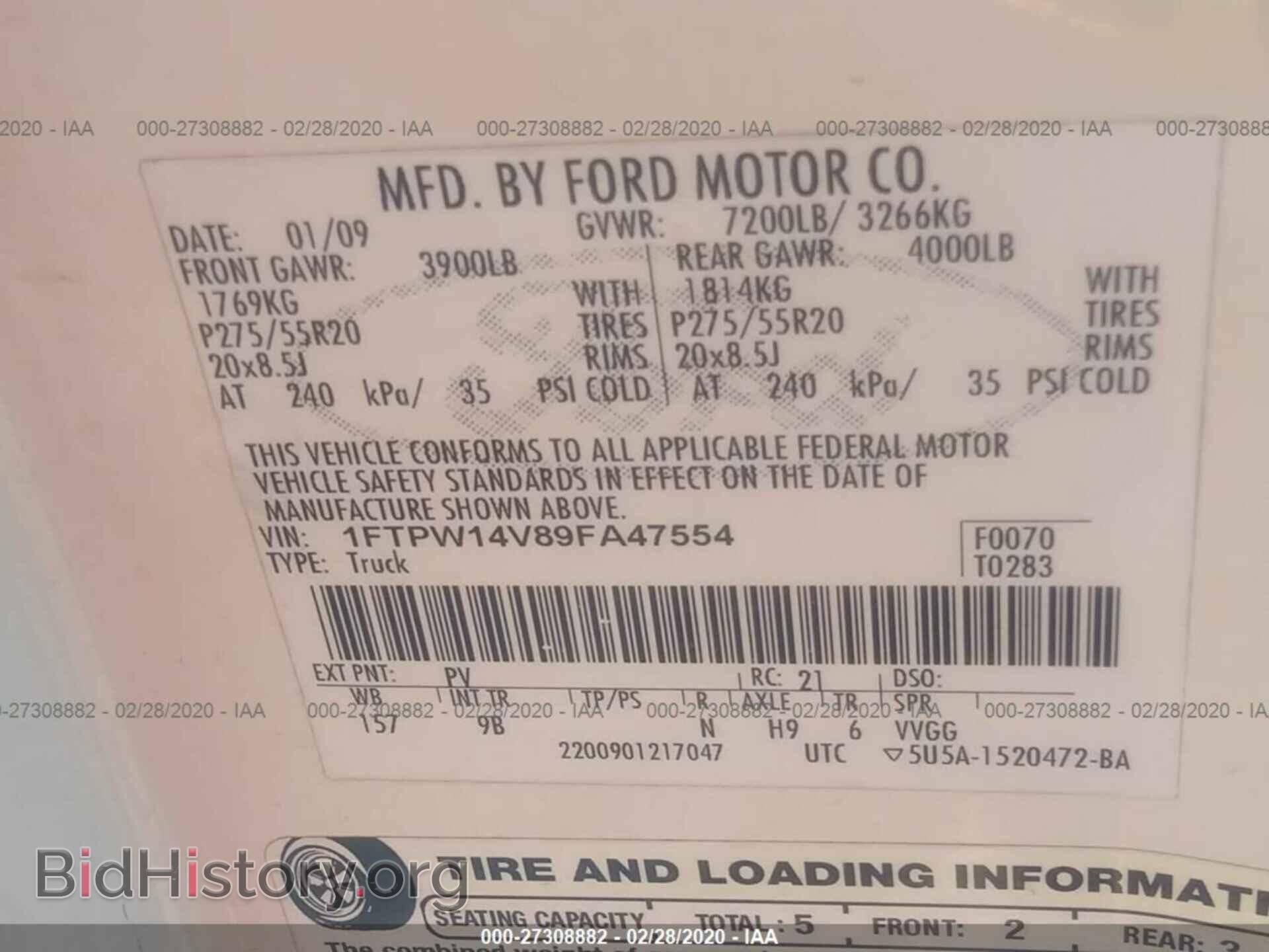 2009 FORD F150 - VIN: 1FTPW14V89FA47554 - Фото 9