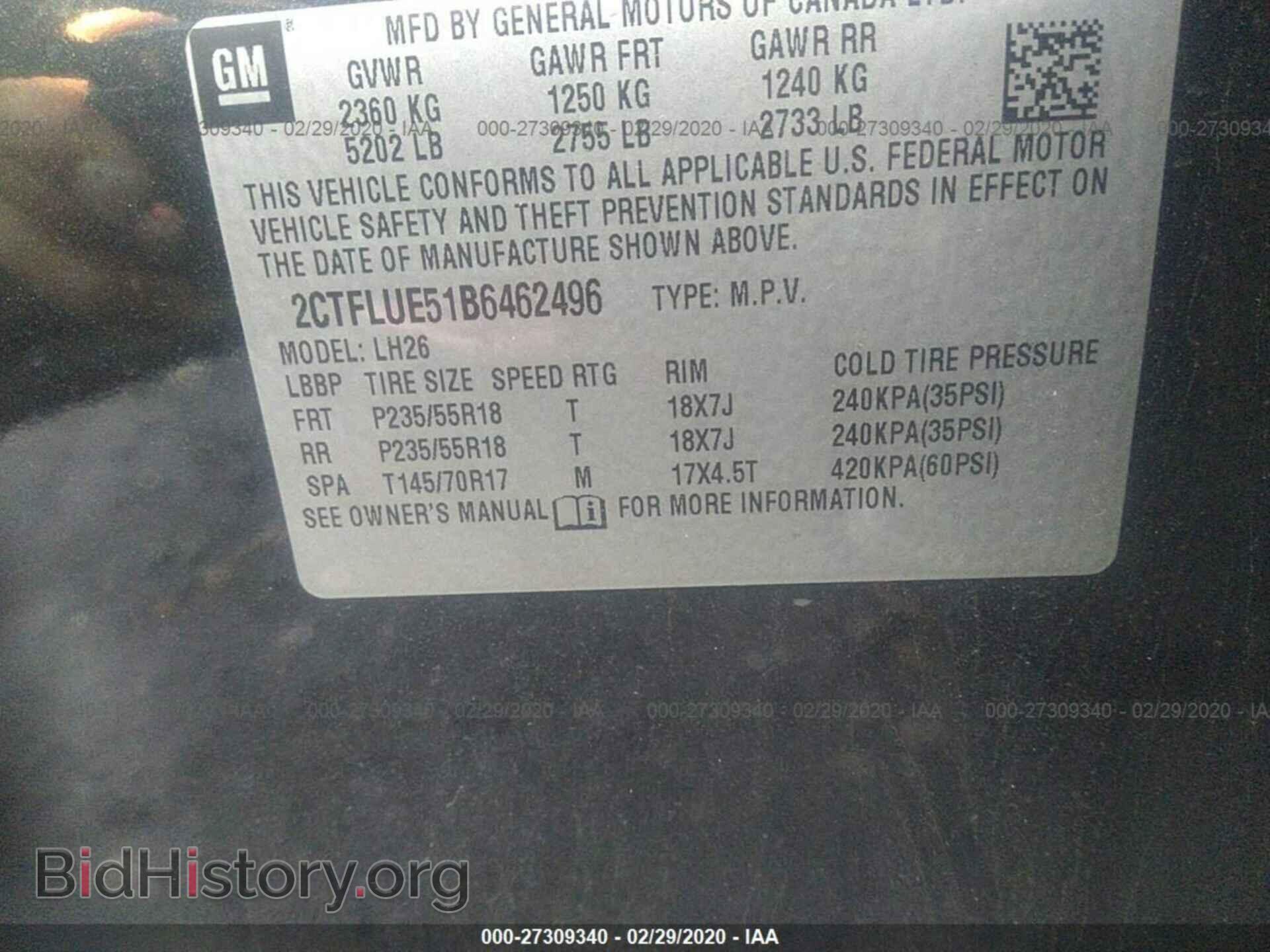 2011 GMC TERRAIN - VIN: 2CTFLUE51B6462496 - Фото 9