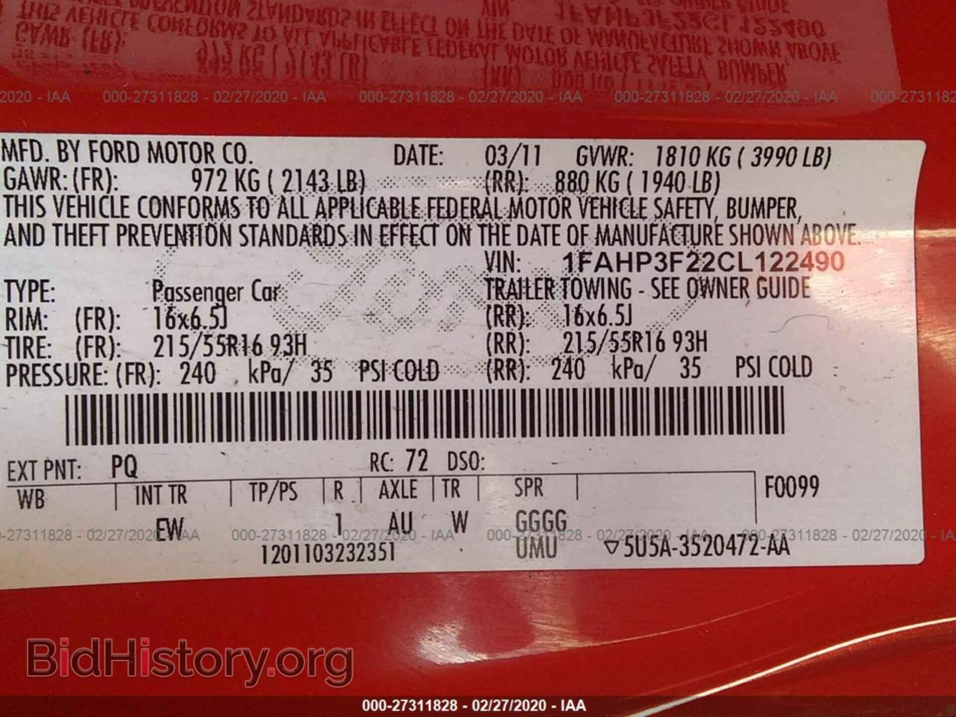 2012 FORD FOCUS - VIN: 1FAHP3F22CL122490 - Photo 9