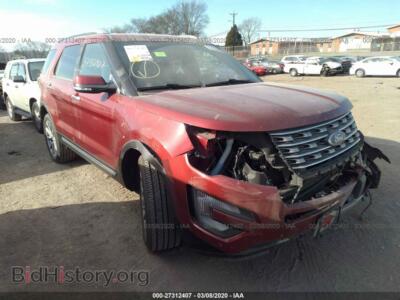 2016 Ford EXPLORER Limited, темно-бордовый — VIN 1FM5K8F89GGA52932, IAAI