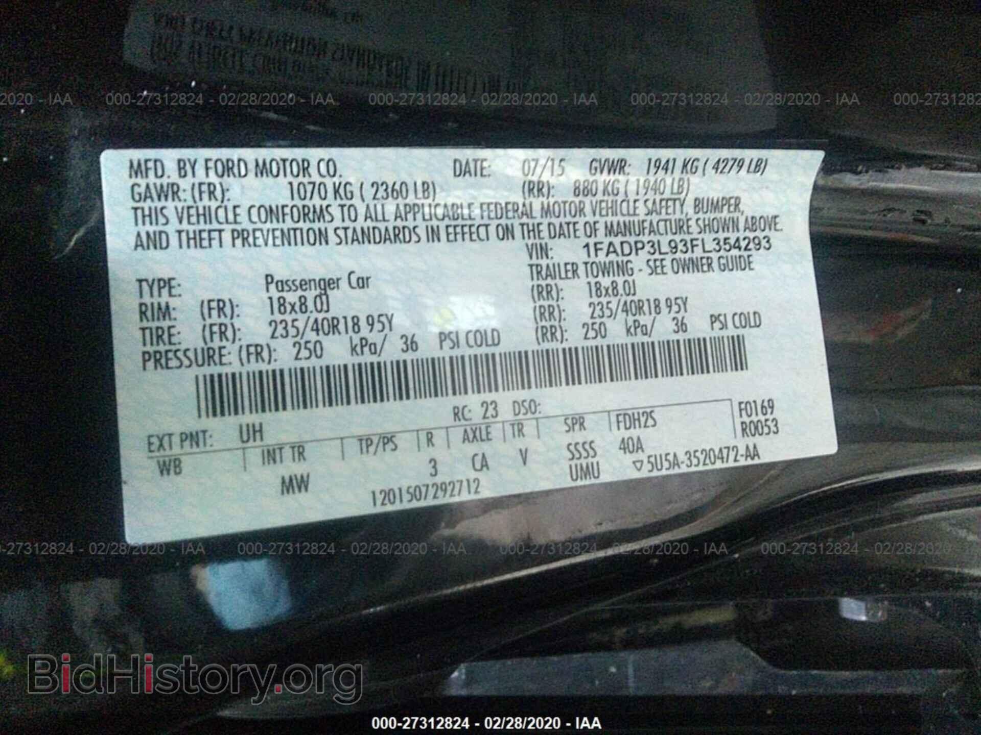 2015 FORD FOCUS - VIN: 1FADP3L93FL354293 - Фото 9